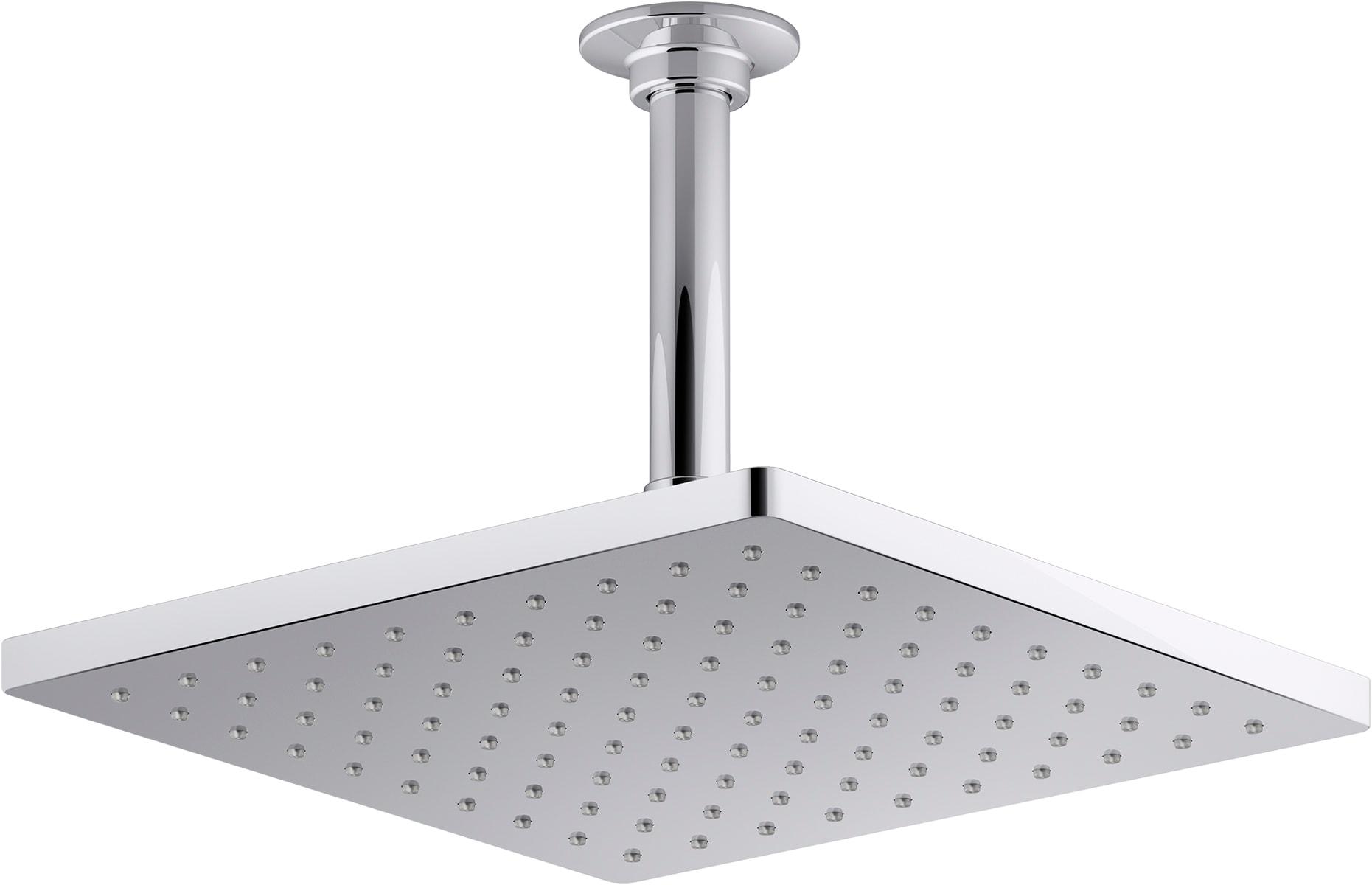 Honesty 10" Single-Function Wall or Ceiling-Mount Square Rainhead, Square Rain Showerhead 1.75 GPM