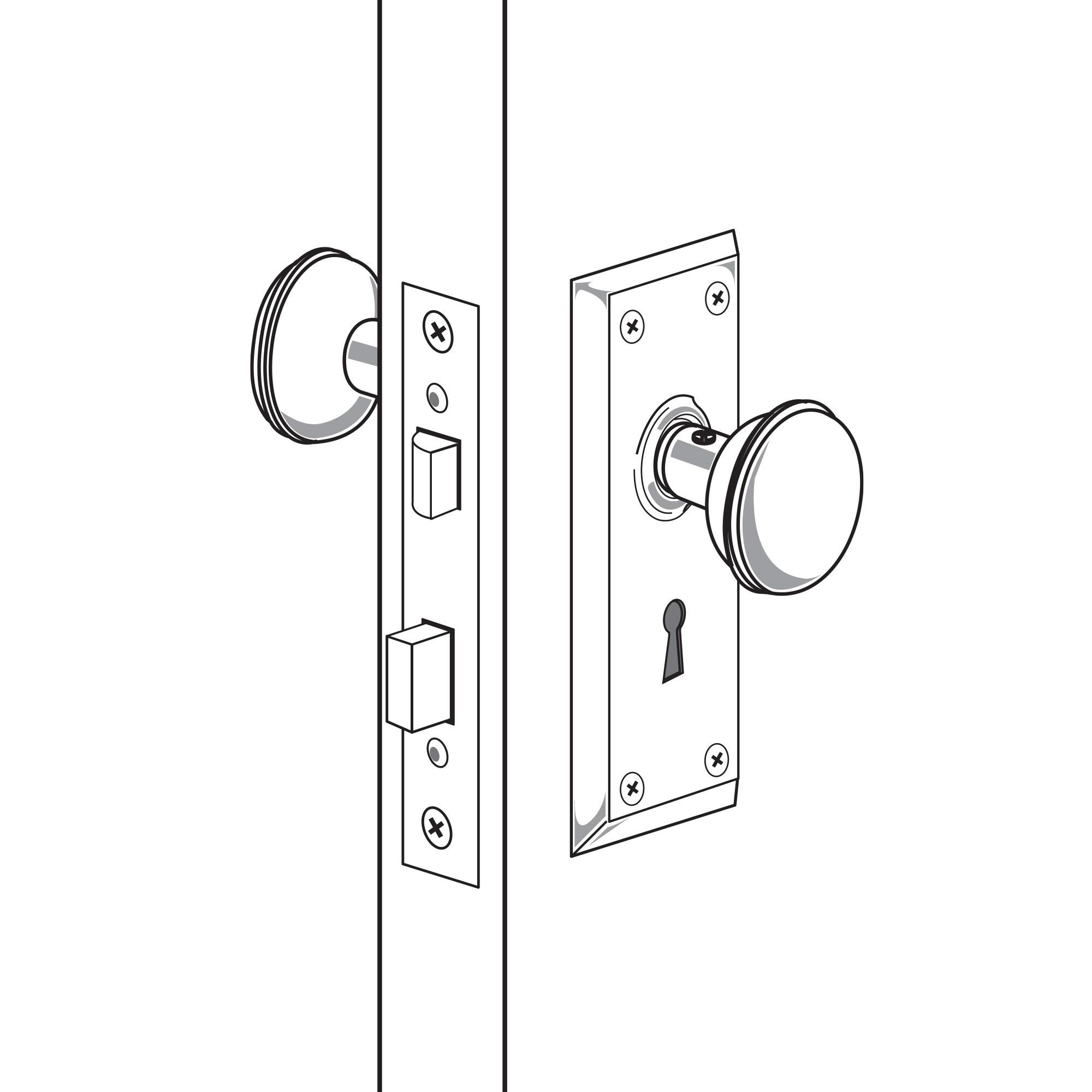 Solid Brass Vintage Door Knob Spindle Set, 2-1/4 In. Outside Diameter, Satin Nickel (Single Pack)
