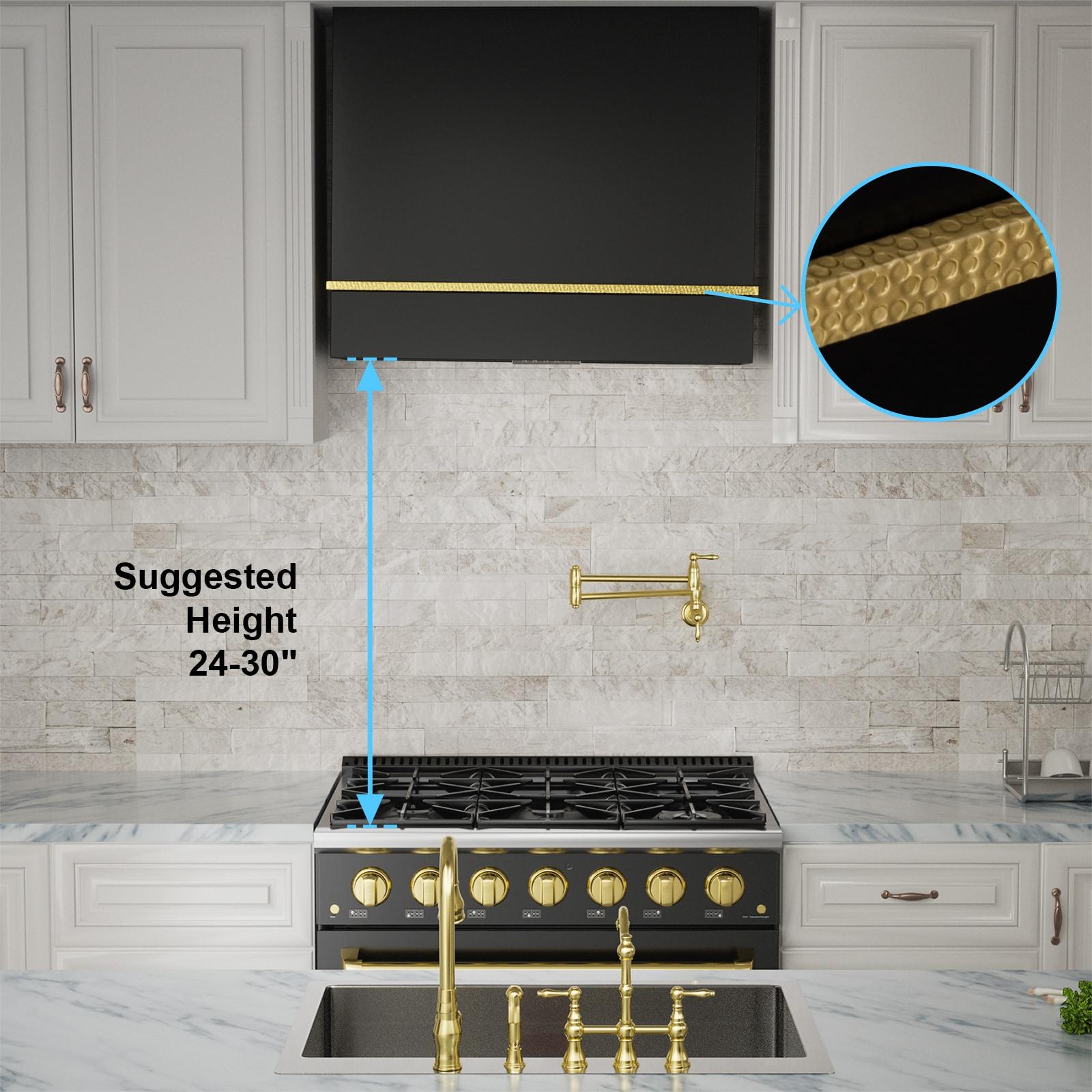 Akicon 36" 600 CFM Ducted (Vented) Wall Range Hood