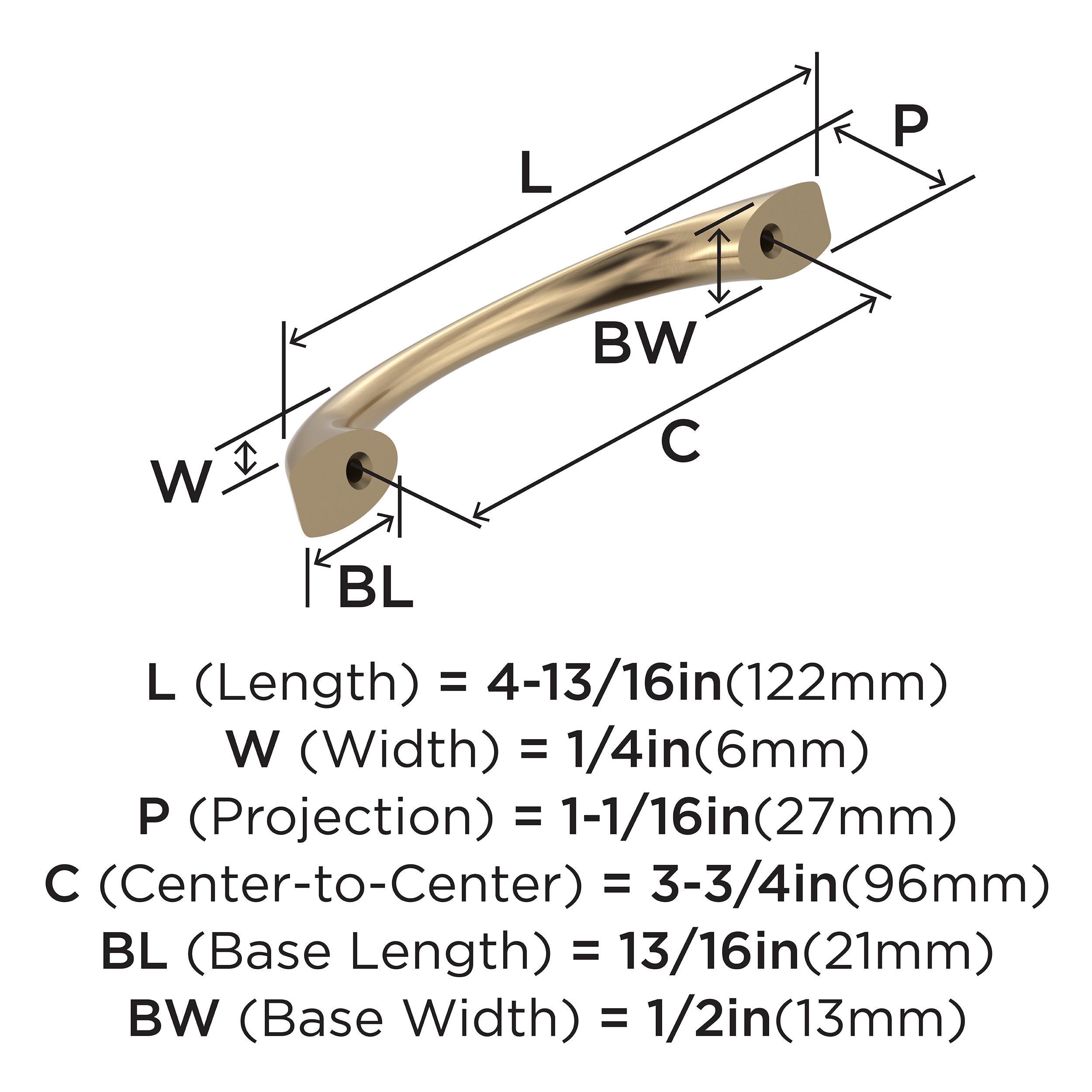 Vaile 3-3/4 inch (96mm) Center-to-Center Champagne Bronze Cabinet Pull