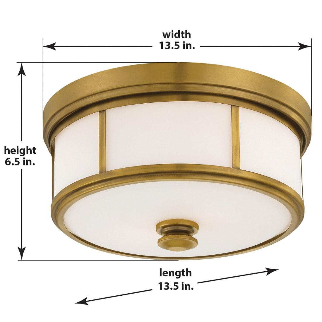 Minka Lavery Modern Ceiling Light Flush Mount Fixture 13 1/2" Liberty Gold Etched Opal Glass Shade for Bedroom Kitchen Living Room