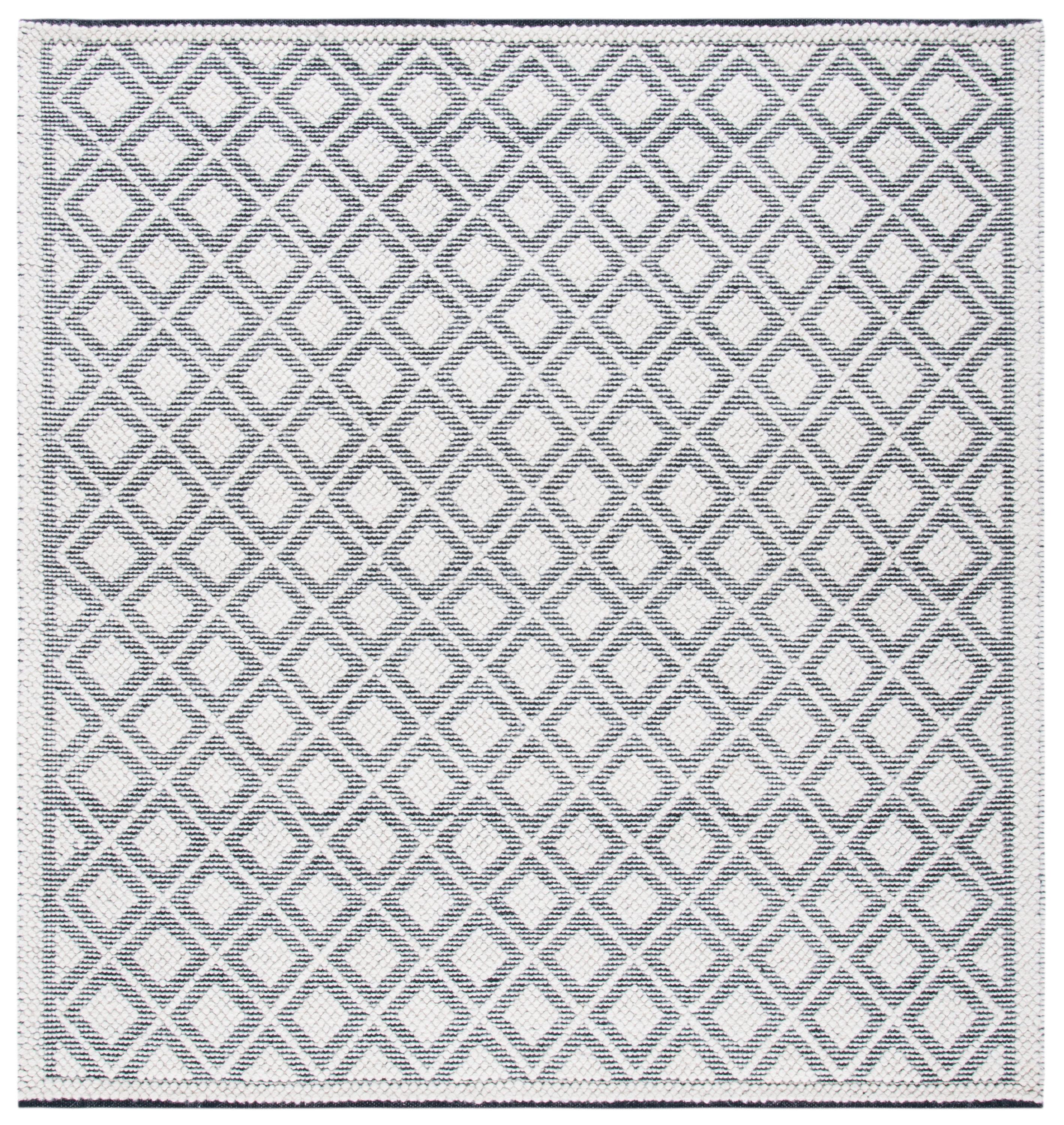 Natura NAT475 Hand Woven Area Rug - Ivory/Black - 6'x6' - Safavieh.