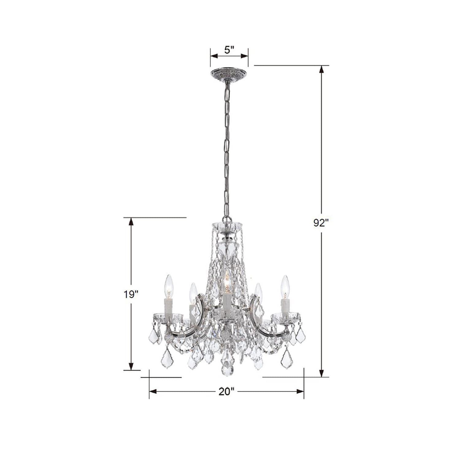 Crystorama Lighting - Five Light Chandelier - Maria Theresa - 5 Light Chandelier