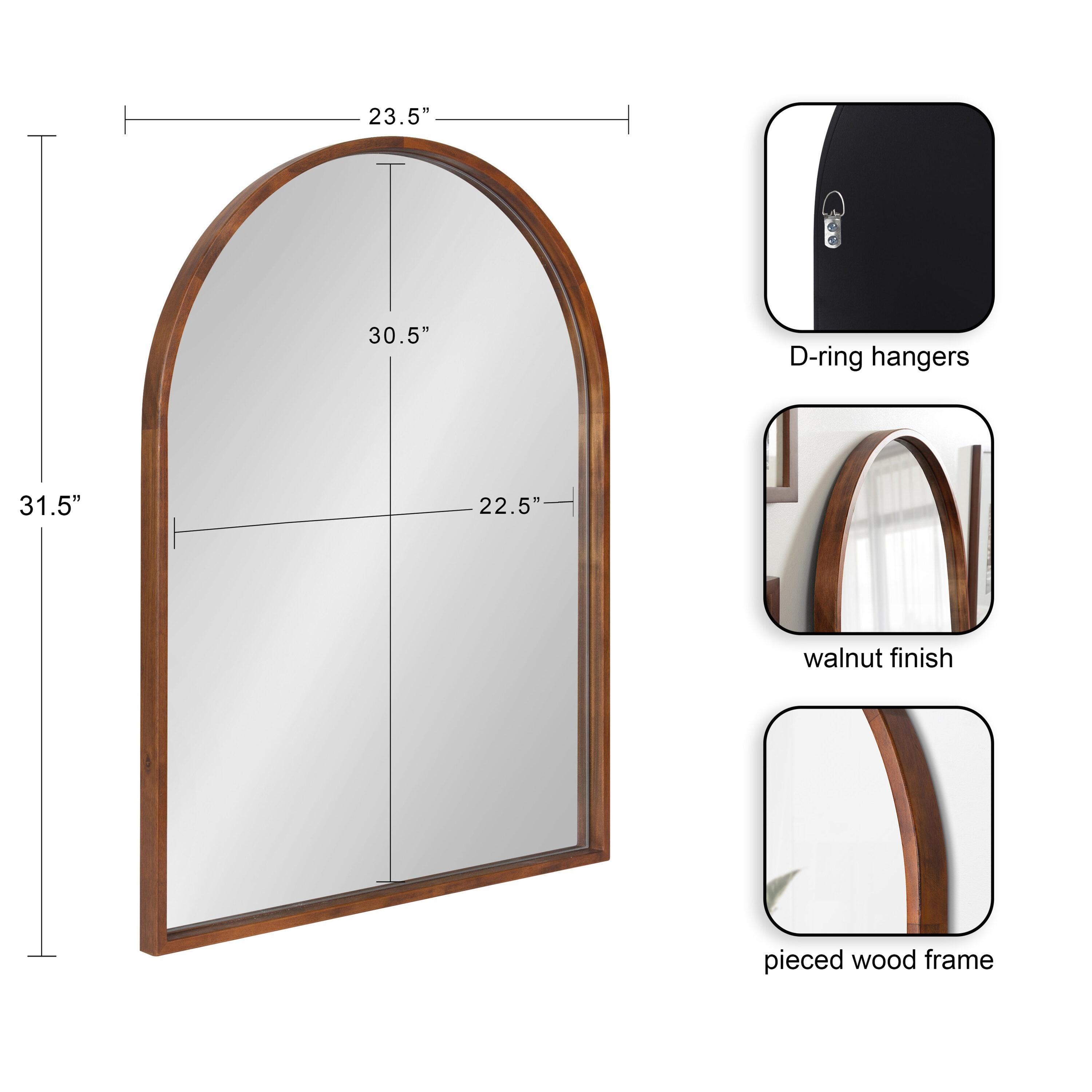 Kate & Laurel All Things Decor 24"x32" Valenti Mid-Century Modern Arched Wall Mirror: Includes Mounting Hardware