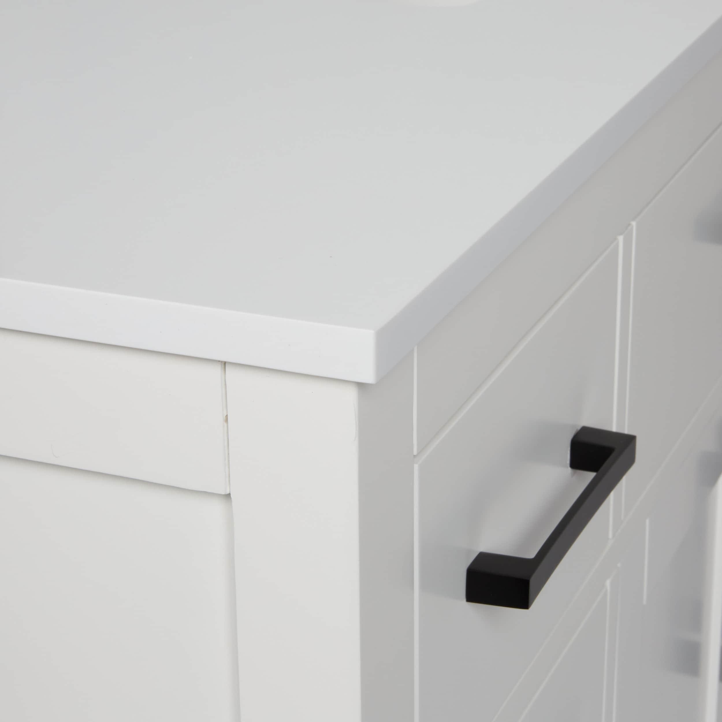 Beckett 84" Freestanding Double Bathroom Vanity with Cultured Marble Top