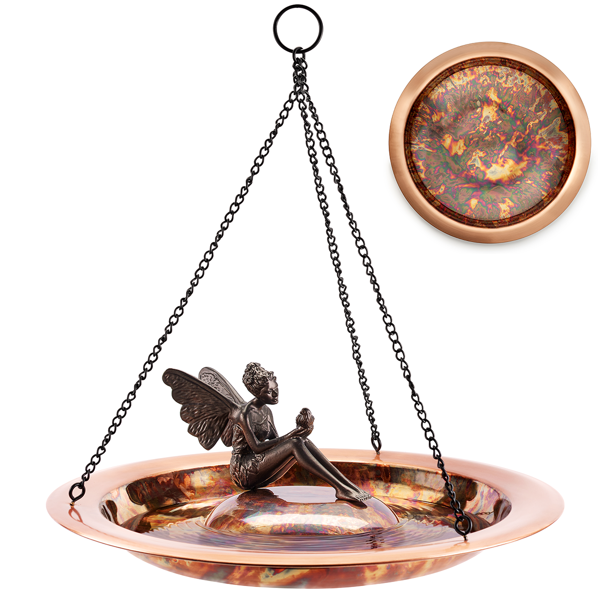 Bungalow Rose Buckleys Copper Hanging Birdbath