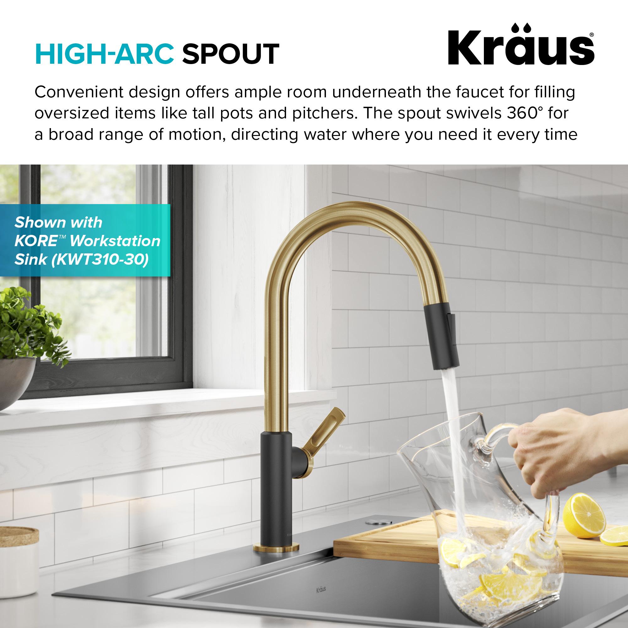 KRAUS Oletto Single Handle Pull Down Kitchen Faucet