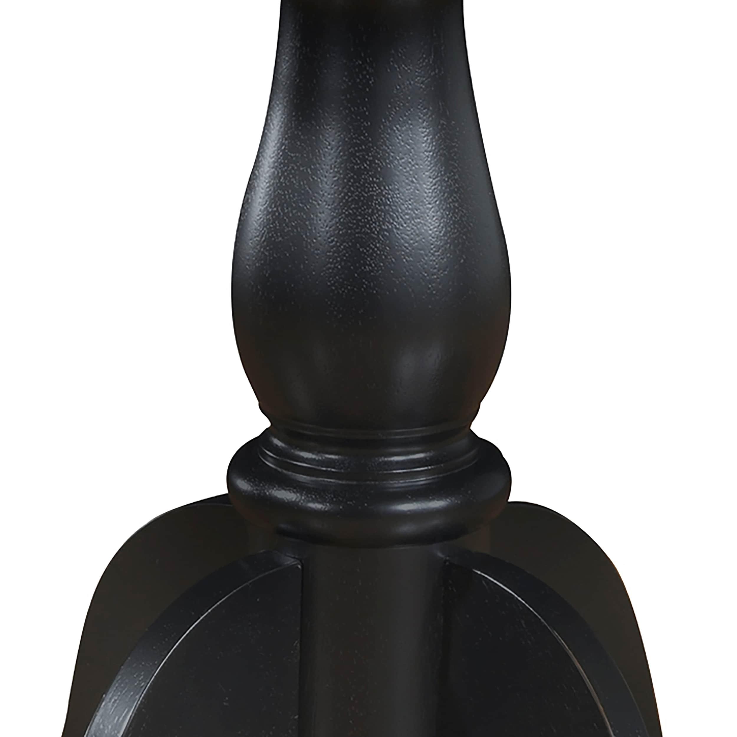 Carolina Living 30" Salem Round Pedestal Dining Table Black: Rubberwood, MDF, Non-Extension