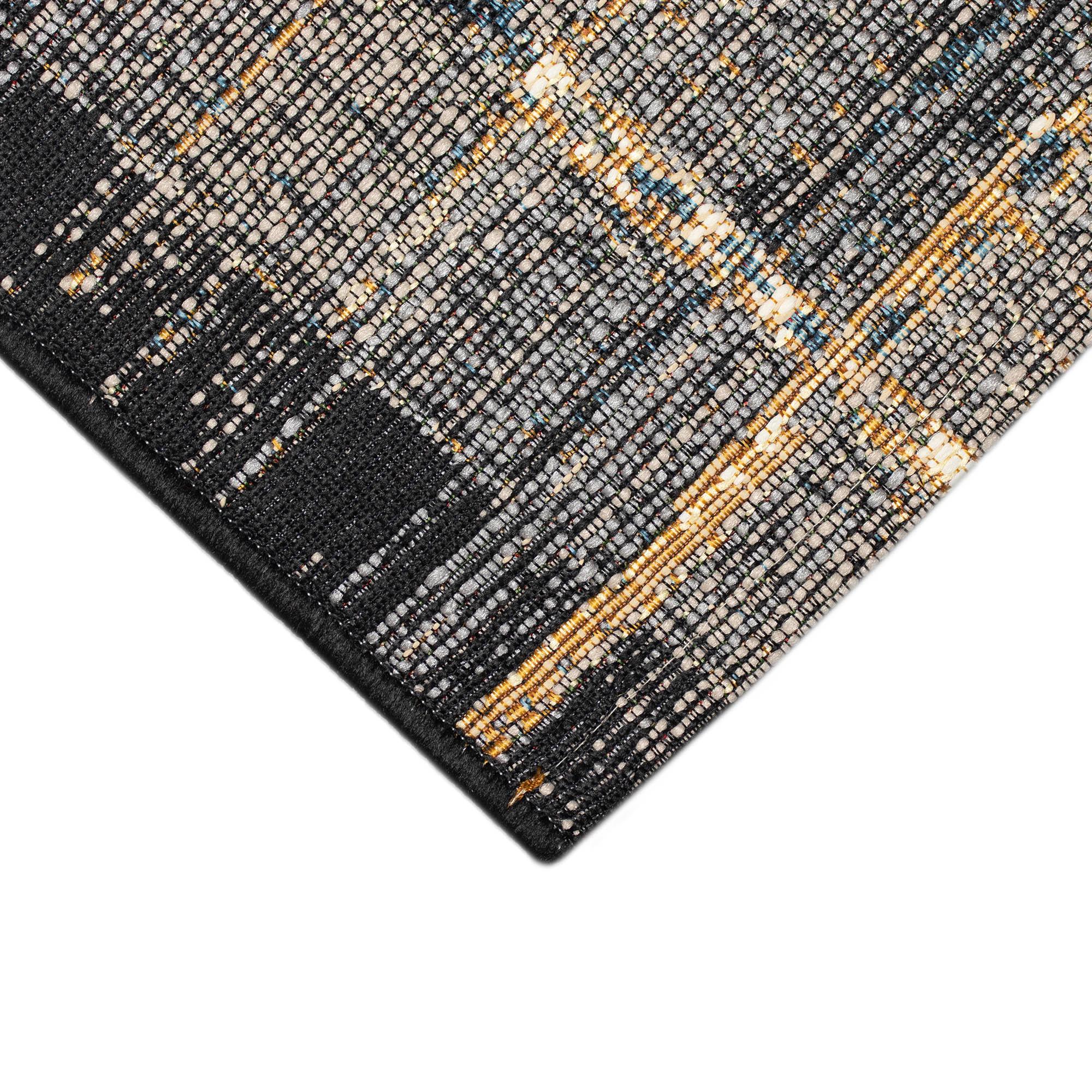 Liora Manne Marina Stripe Indoor/Outdoor Rug Black 1'11" x 7'6"