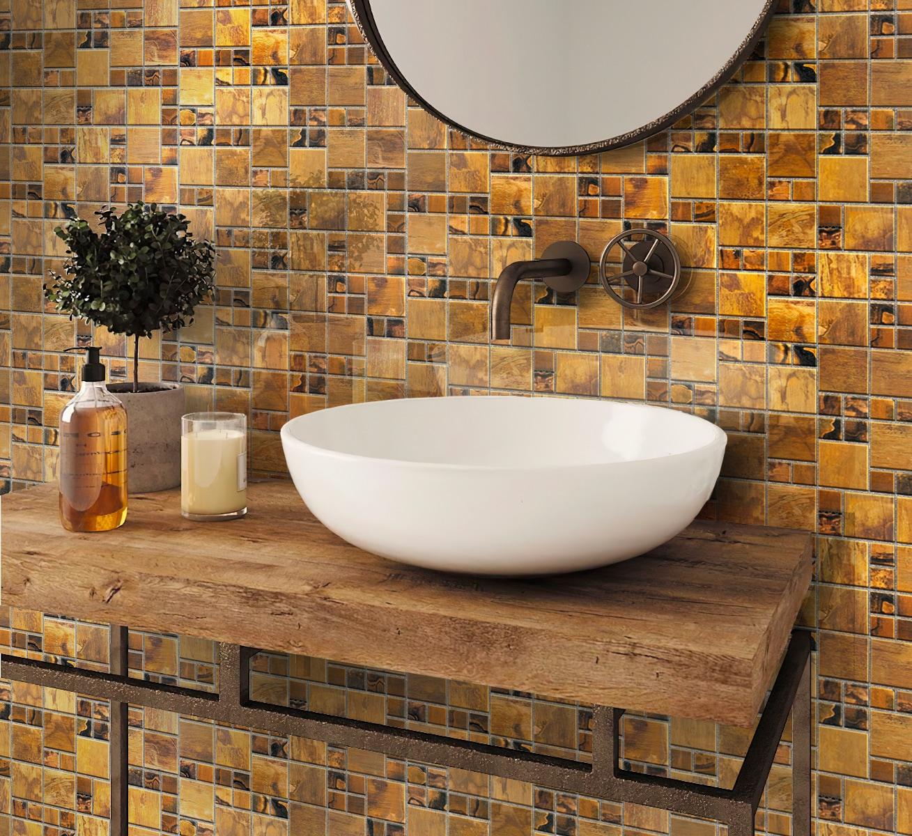12" x 12" Metal Random Mosaic Wall & Floor Tile