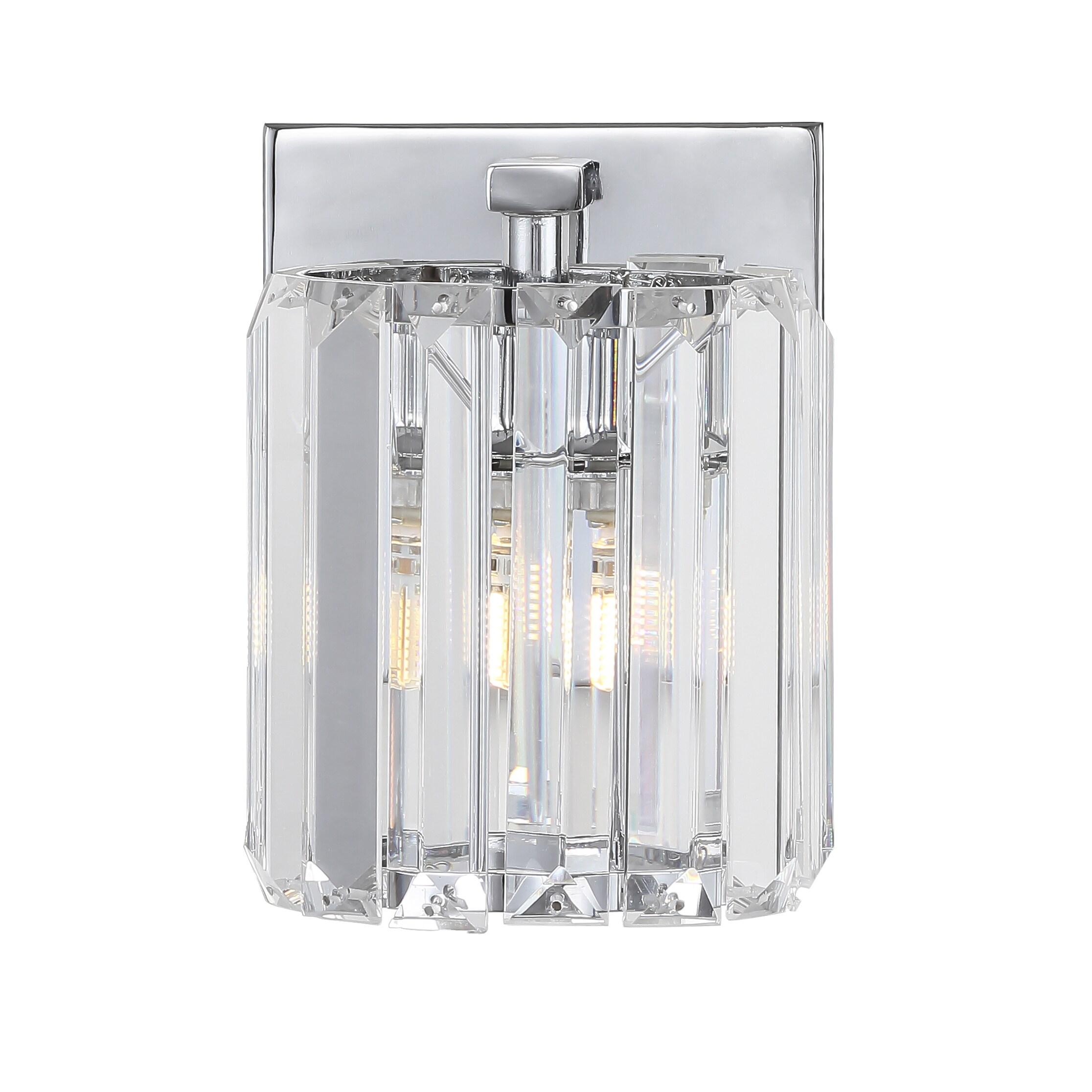 Coco Prism Vintage 4.75" 1-Light Metal/Glass Classic Glam LED Vanity Light, Chrome