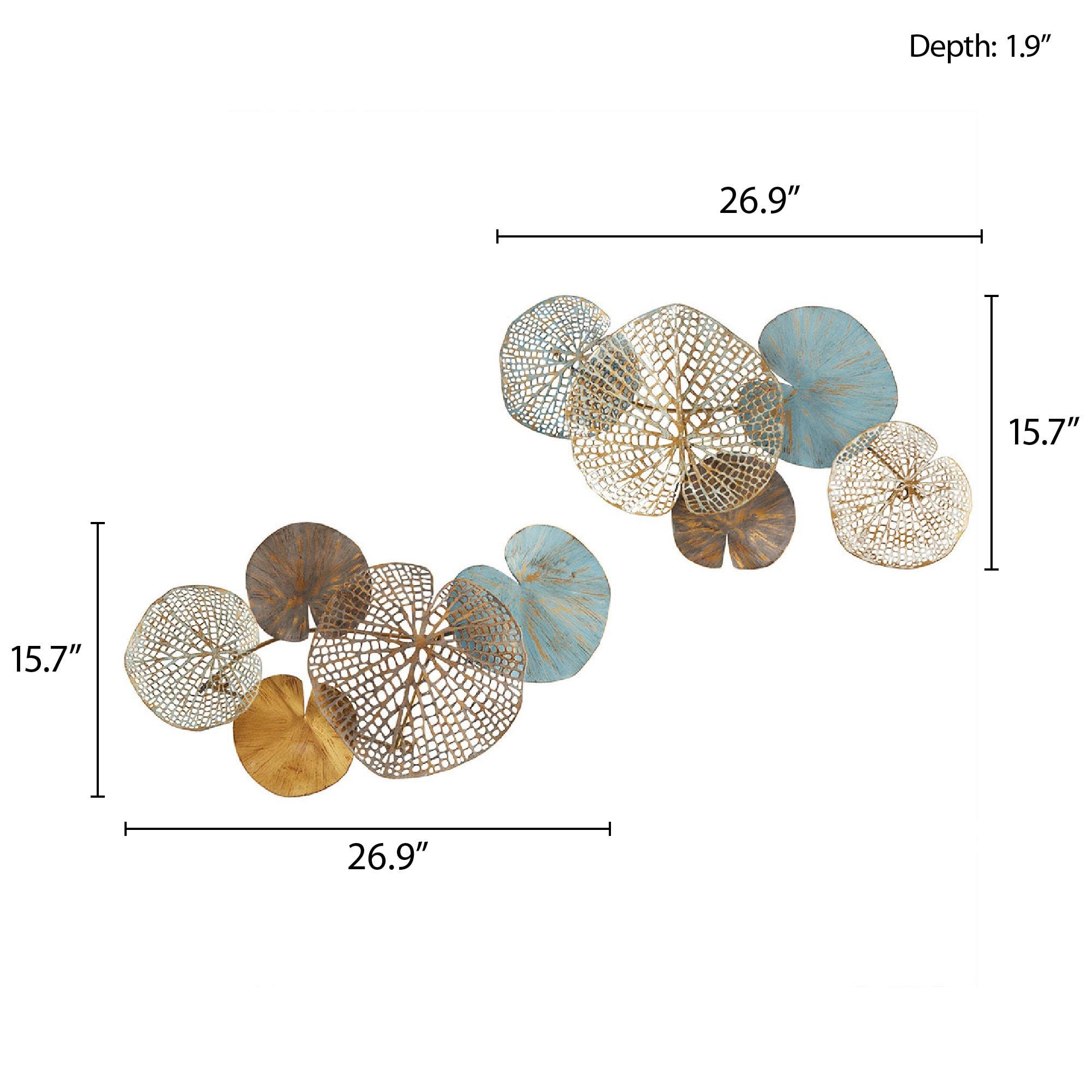 Madison Park Lenzie Transitional Metal Wall Decor in Multi-Color (Set of 2)