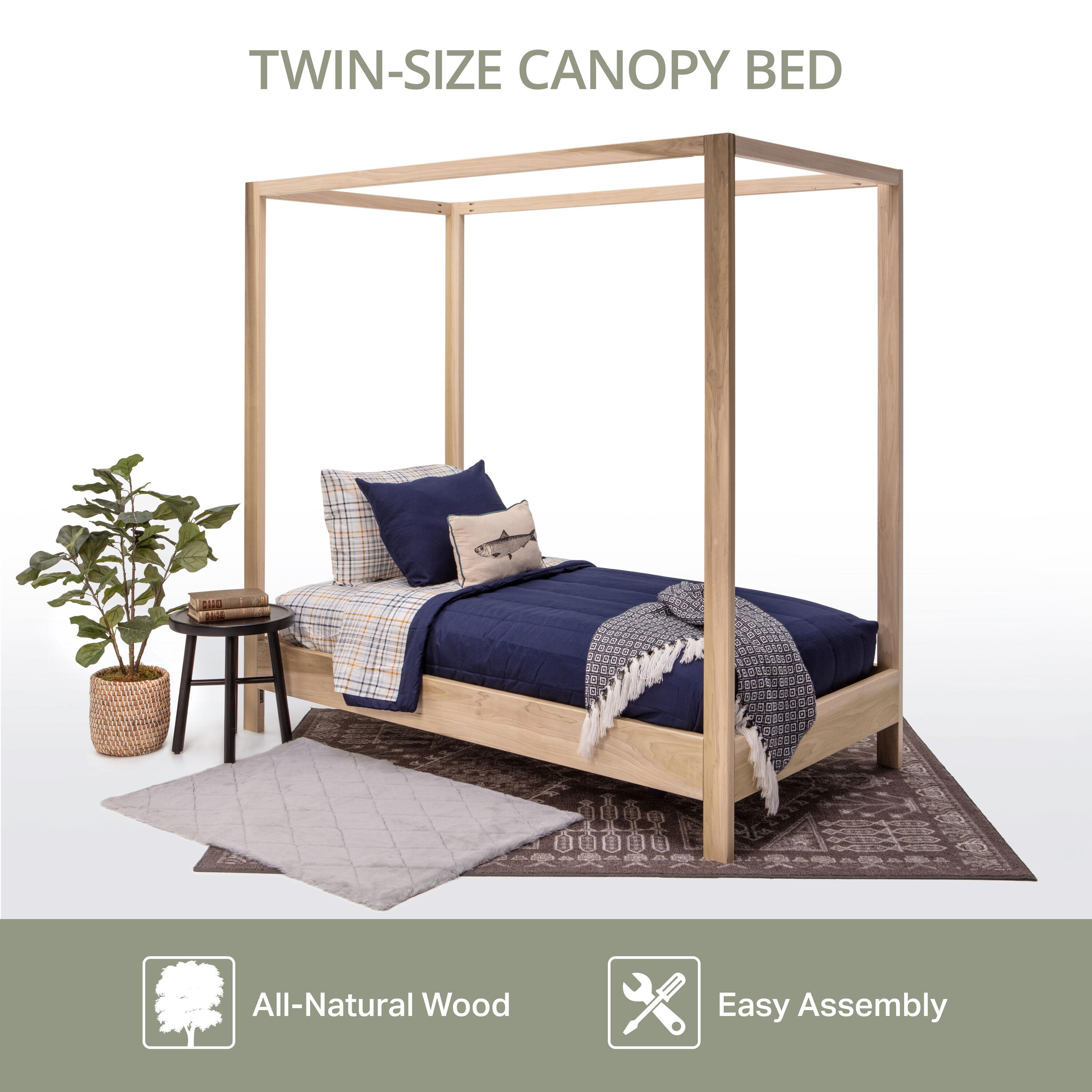 American Furniture Classics Twin Size Canopy Bed with Raised Platform