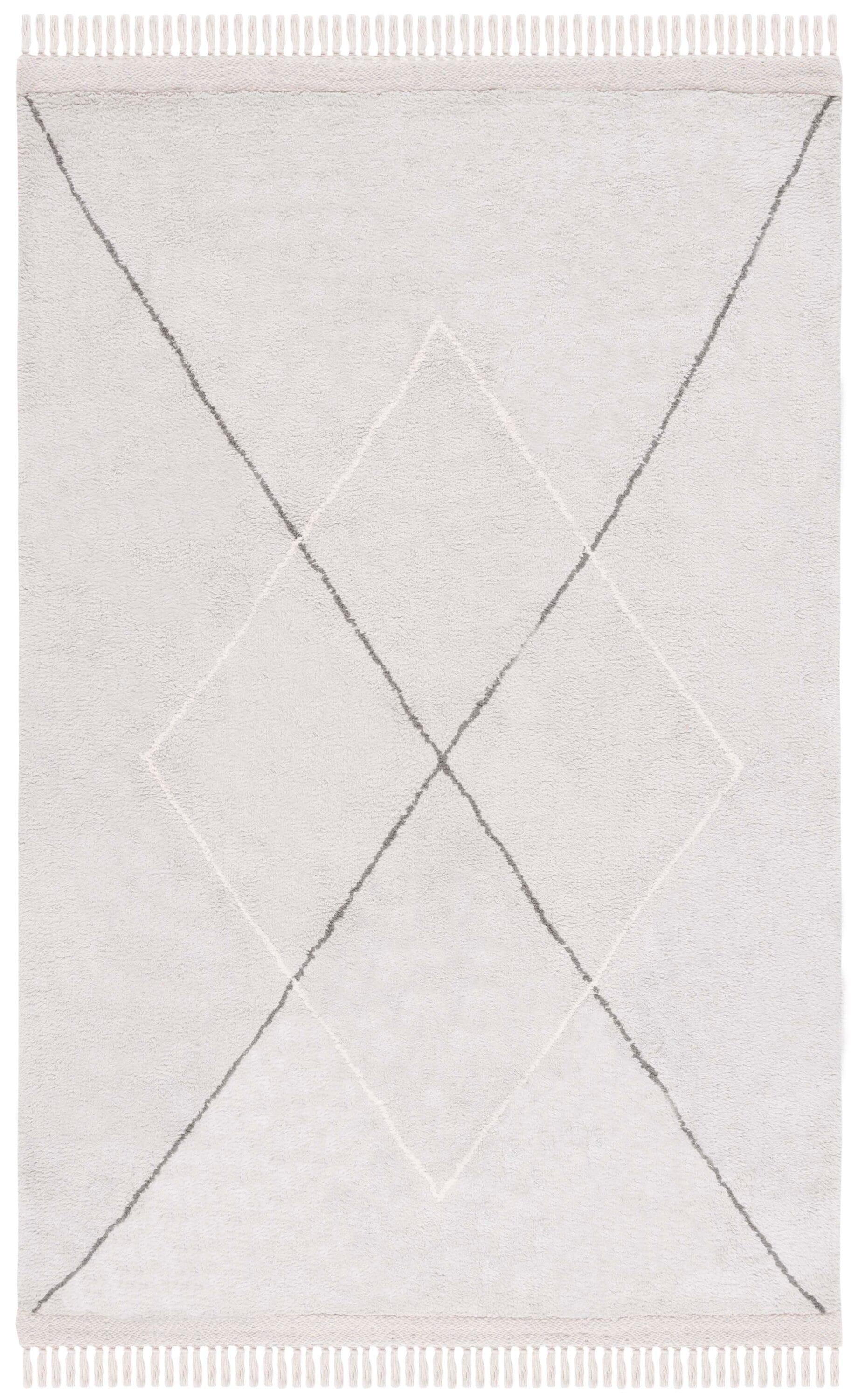 Easy Care ECR210 Hand Woven Machine Washable Indoor Area Rug - Grey/Ivory - 5'x8' - Safavieh