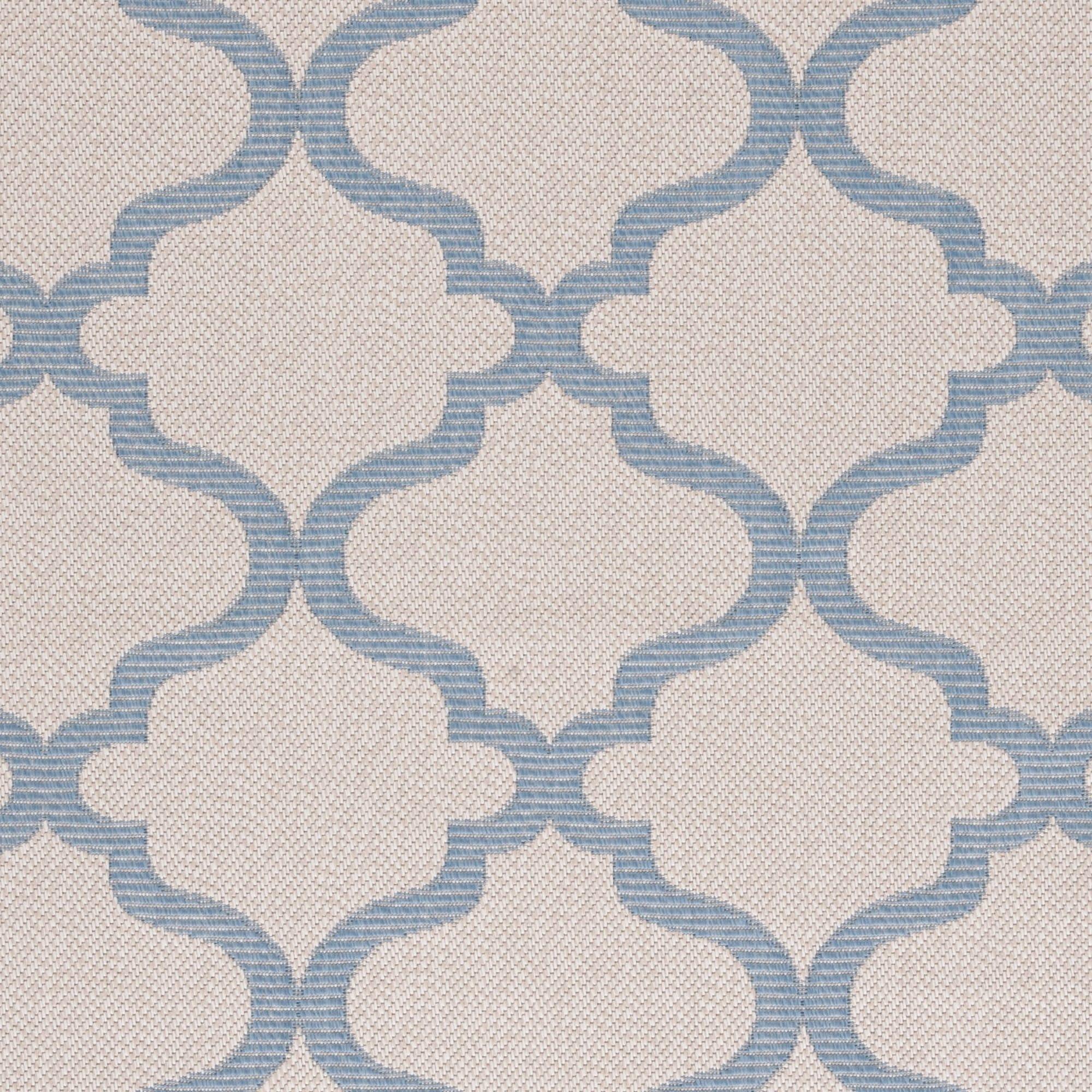 SAFAVIEH Outdoor BMU810L Bermuda Collection Ivory / Blue Rug