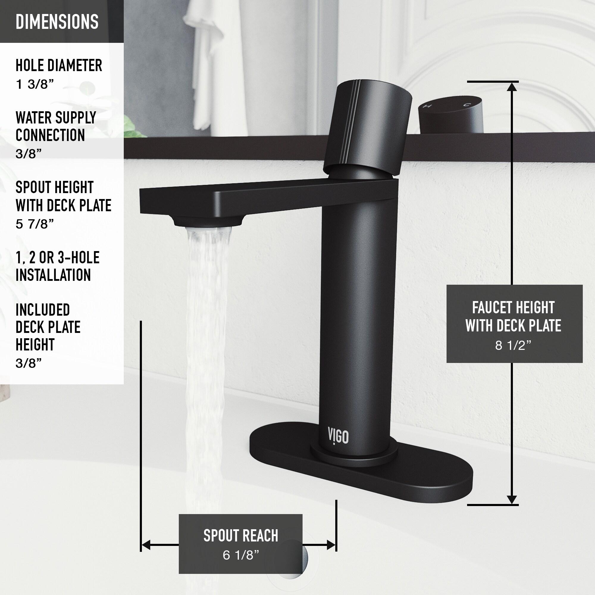 Halsey Single Hole Bathroom Faucet with Deck Plate