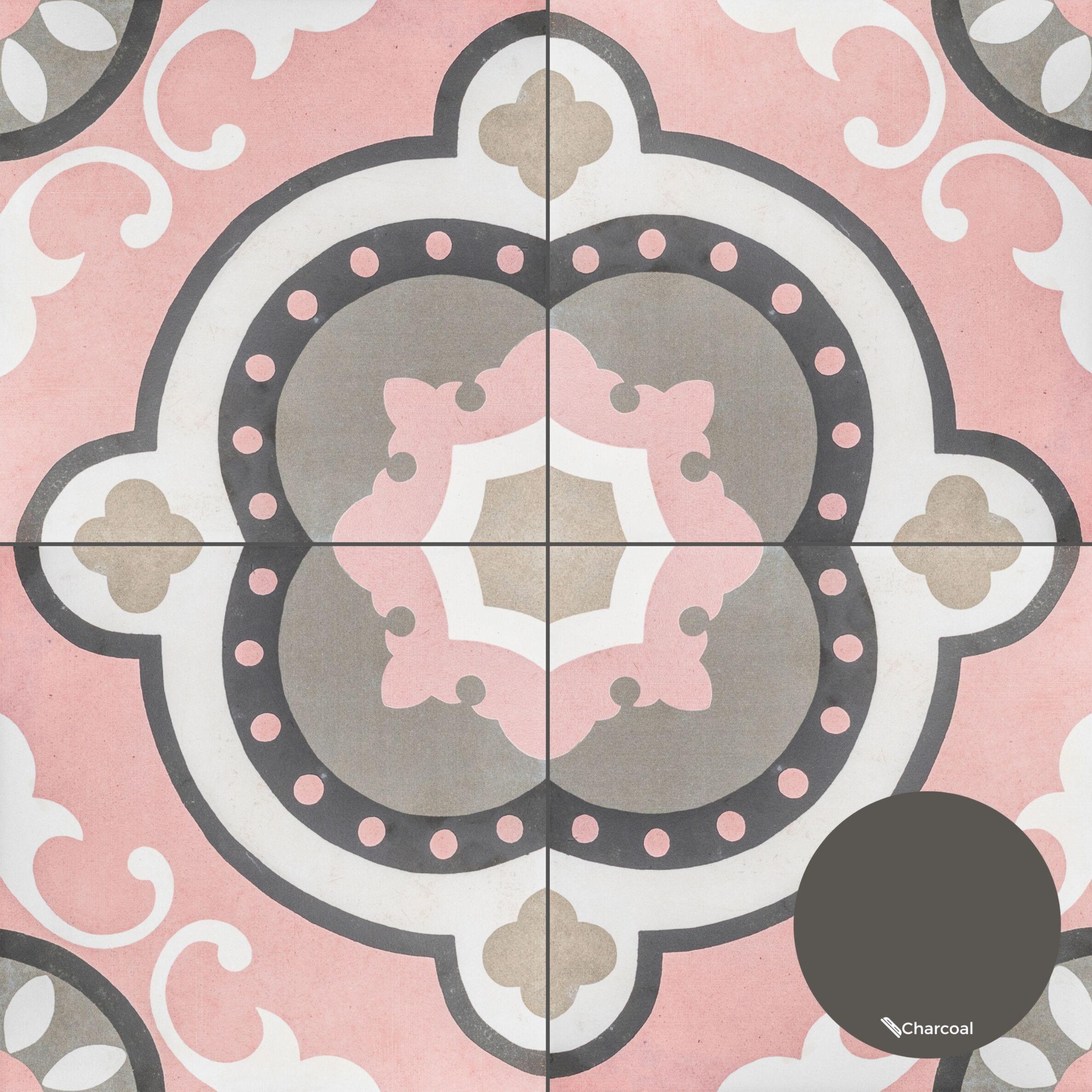 The Tile Life Art Deco Pink 8x8 Porcelain Floor and Wall Tile - 8x8 Sample