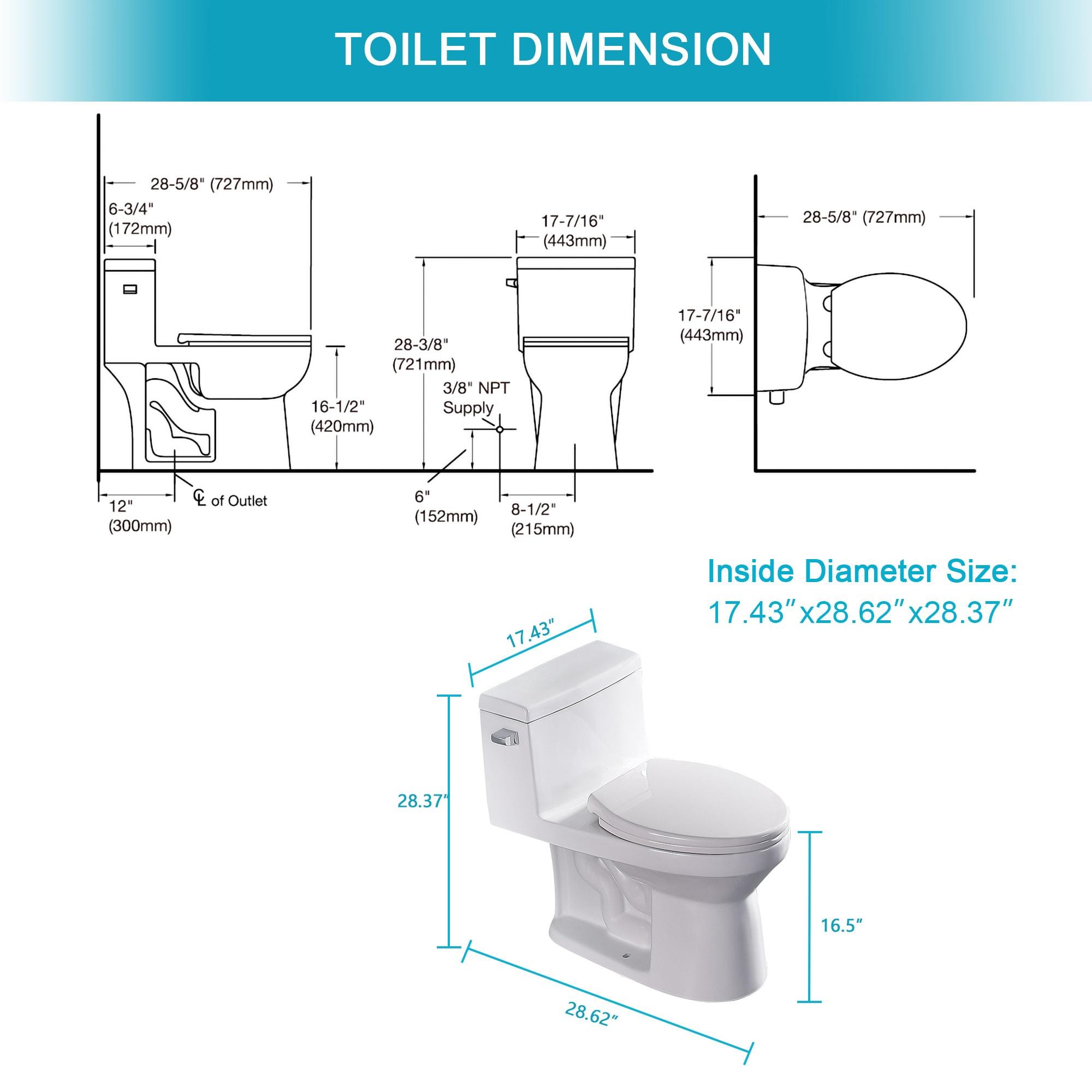 Lordear H-MTLC-T133 Lordear 1.28 Gallons GPF Elongated Comfort Height Floor Mounted One-Piece Toilet (Seat Included)
