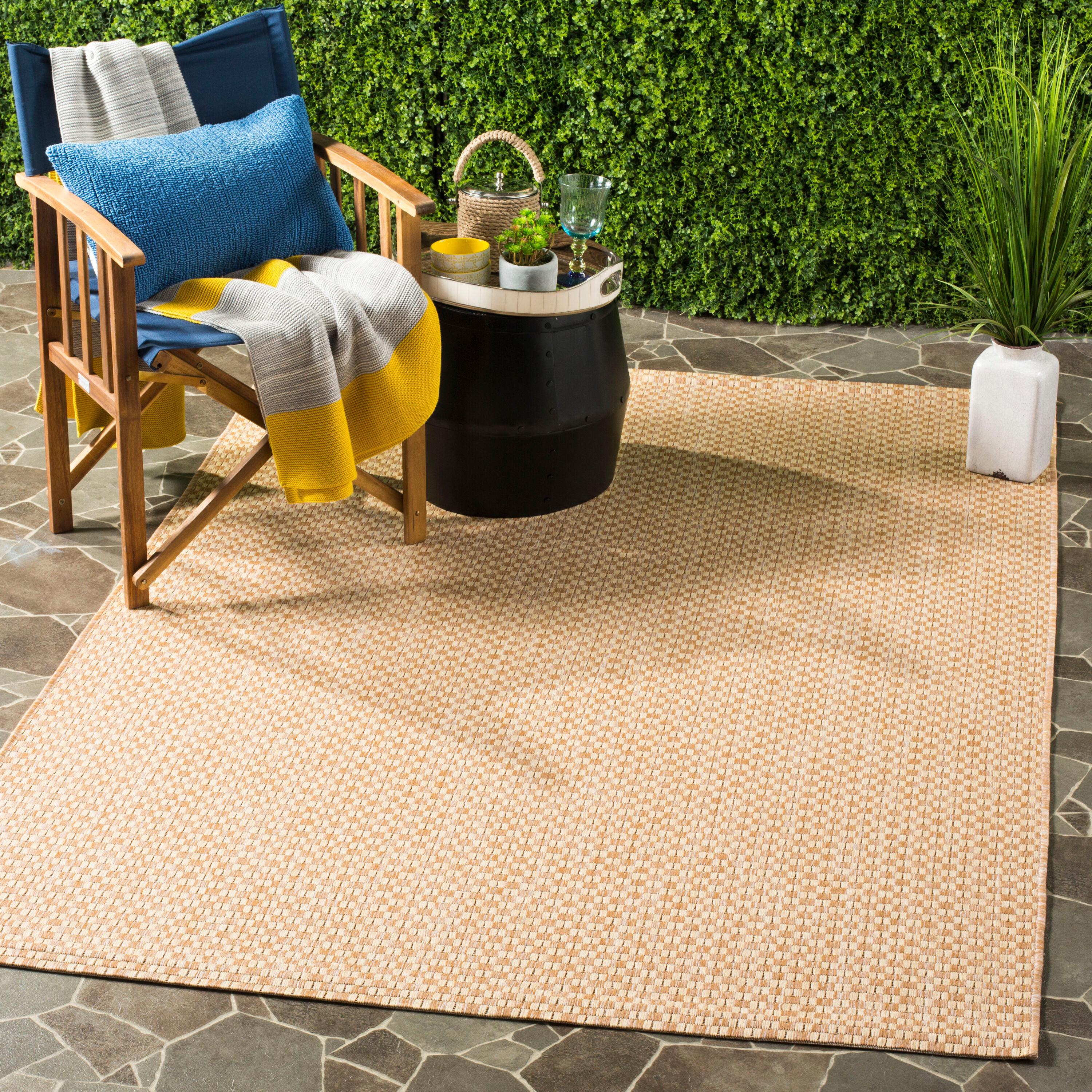Courtyard CY8653 Power Loomed Indoor and Outdoor Area Rug - Natural/Cream - 9'x9' - Safavieh