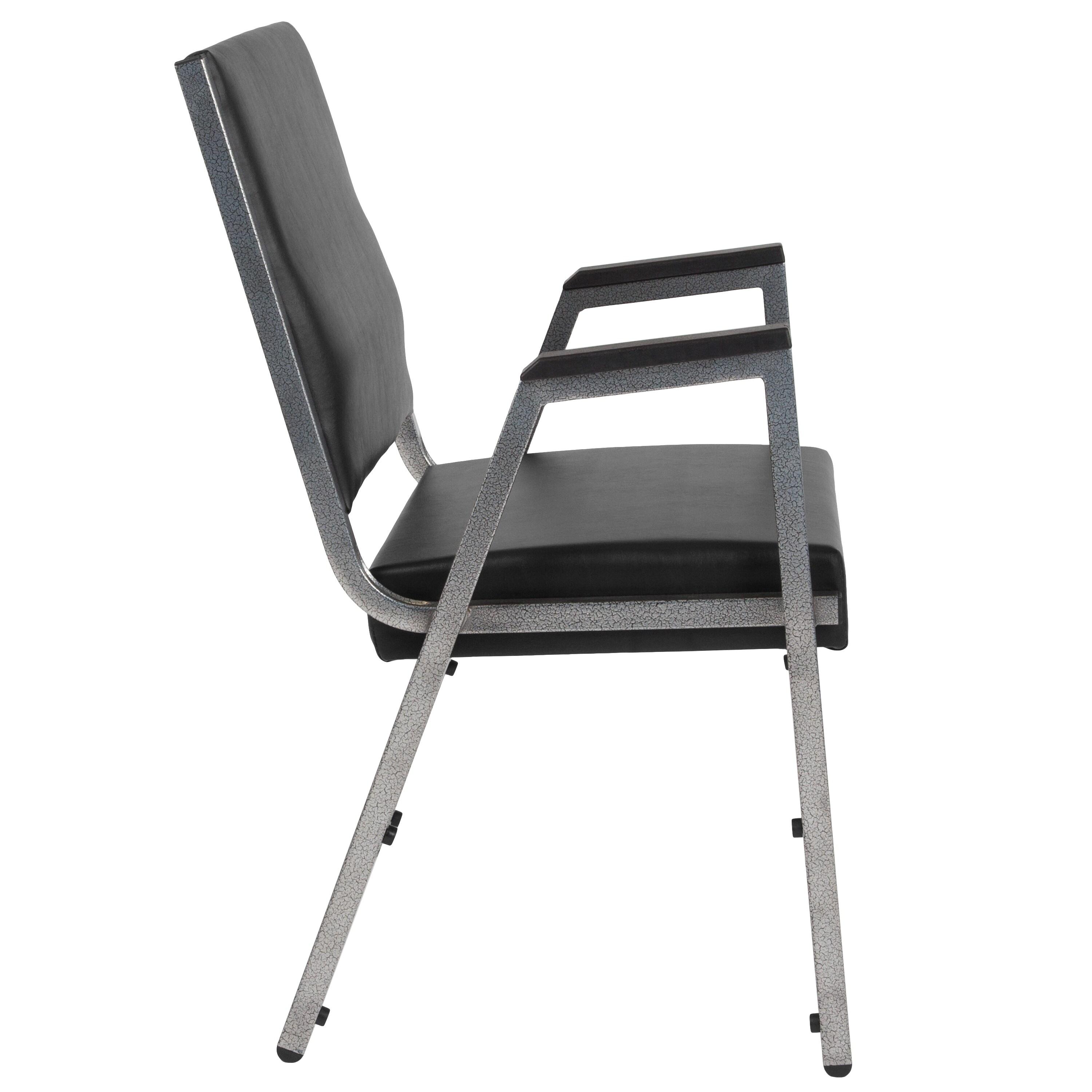 Flash Furniture HERCULES Series 1000 lb. Rated Black Antimicrobial Vinyl Bariatric Medical Reception Arm Chair