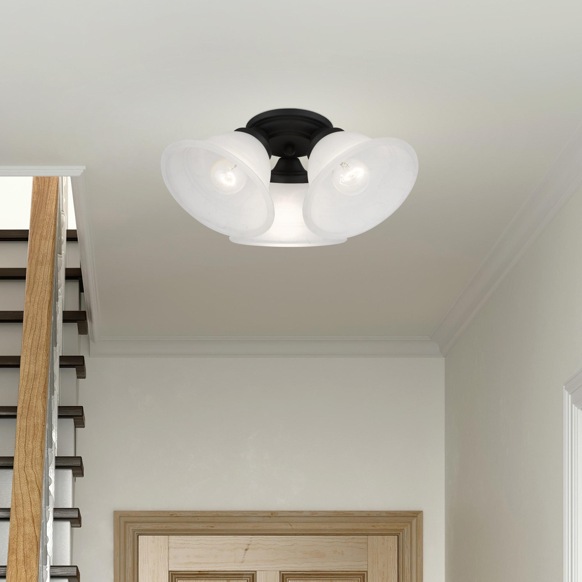 Livex Lighting Wynnewood 3 - Light Flush Mount in  Black