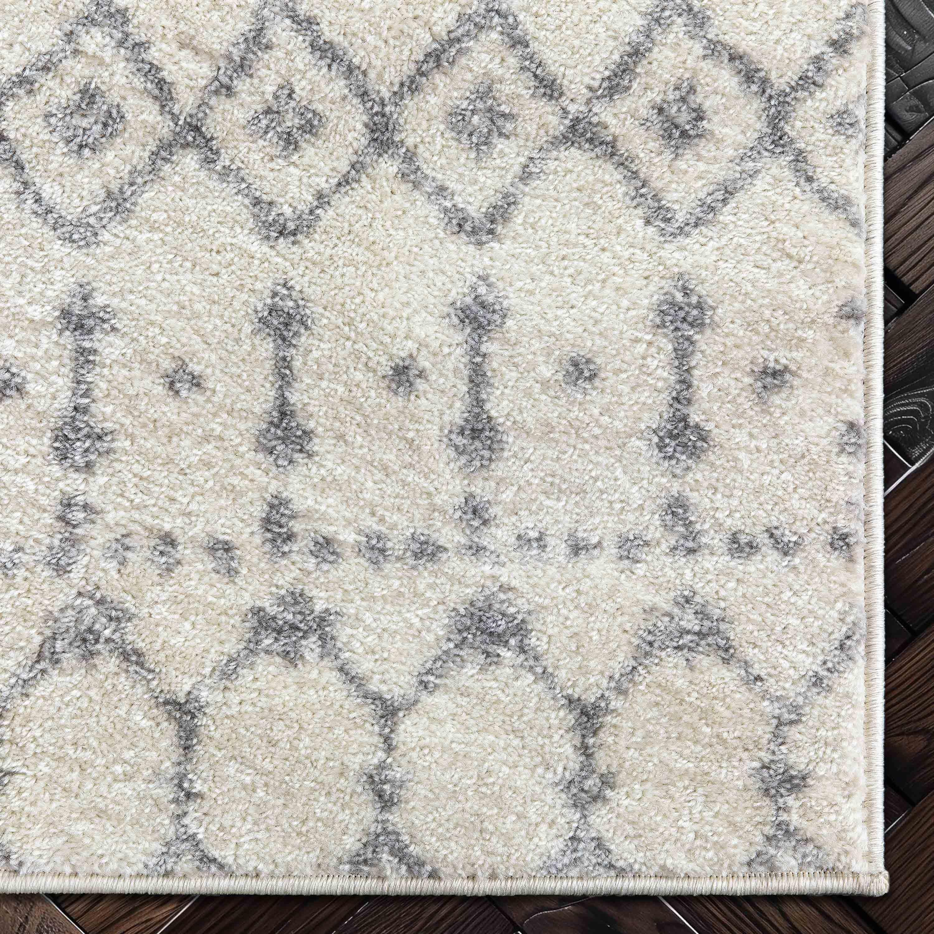 Mystic Colette Moroccan Trellis Ivory Grey Area Rug
