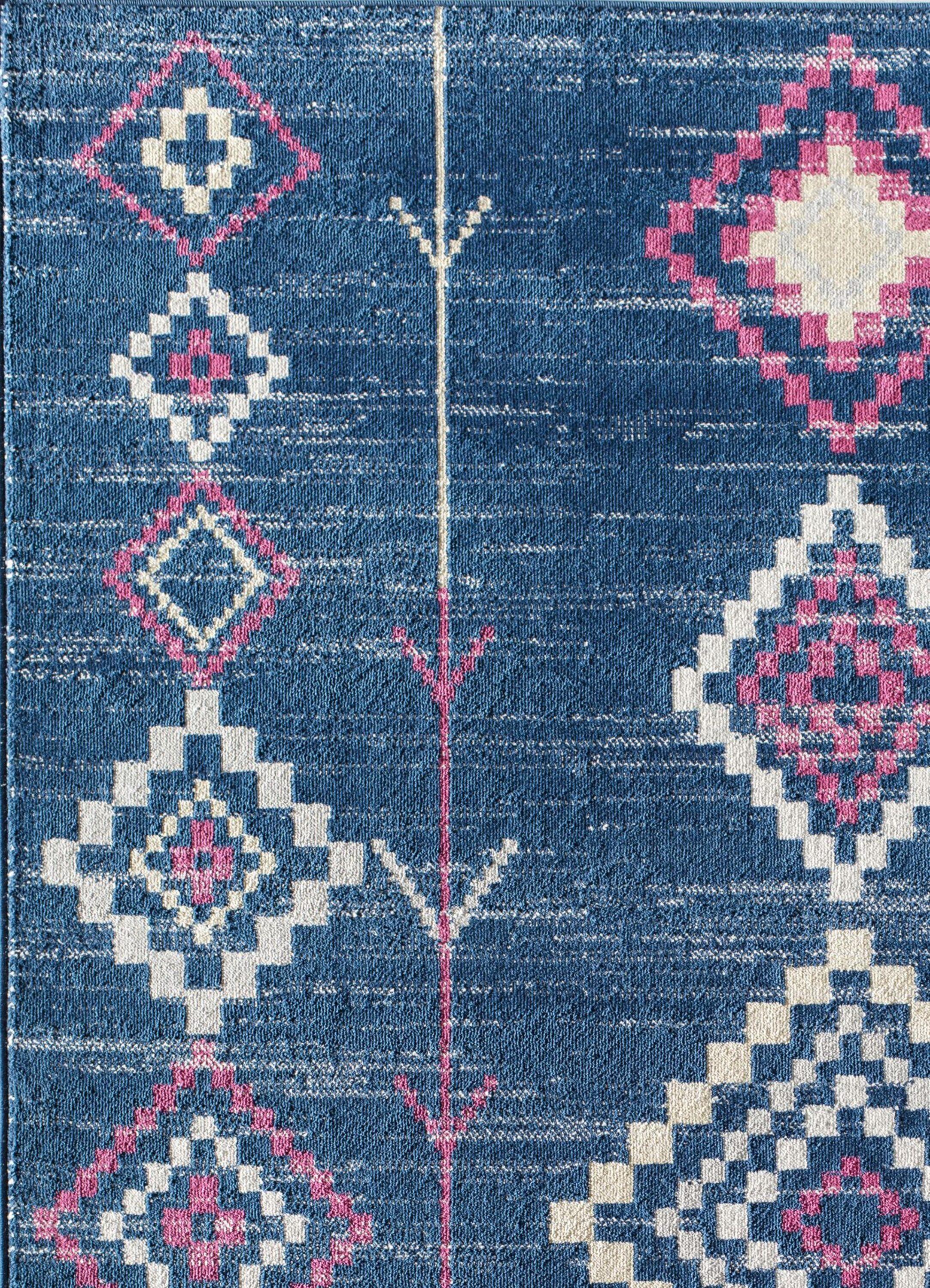 Bodrum Tribal Native Navy Area Rug