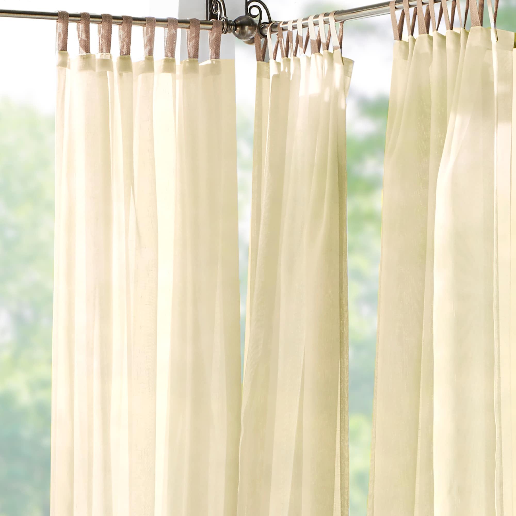 Gracie Oaks Janig Solid Sheer Tab Top Single Indoor/Outdoor Curtain Panel