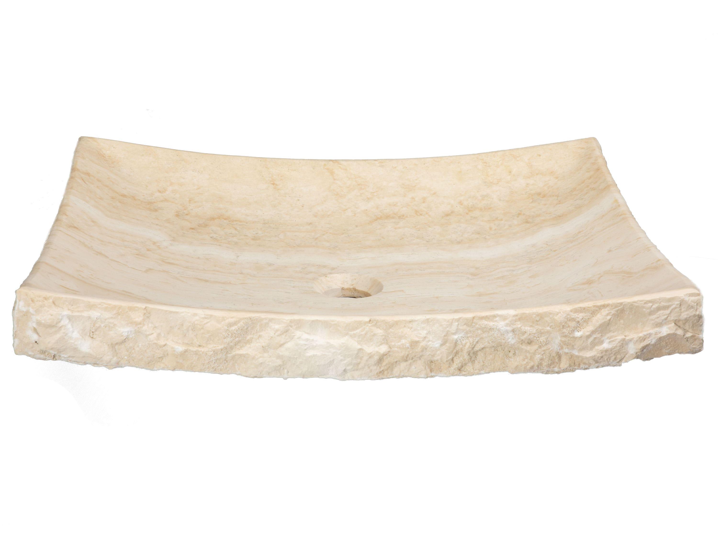 Eden Bath Zen 17'' White Stone Rectangular Bathroom Sink