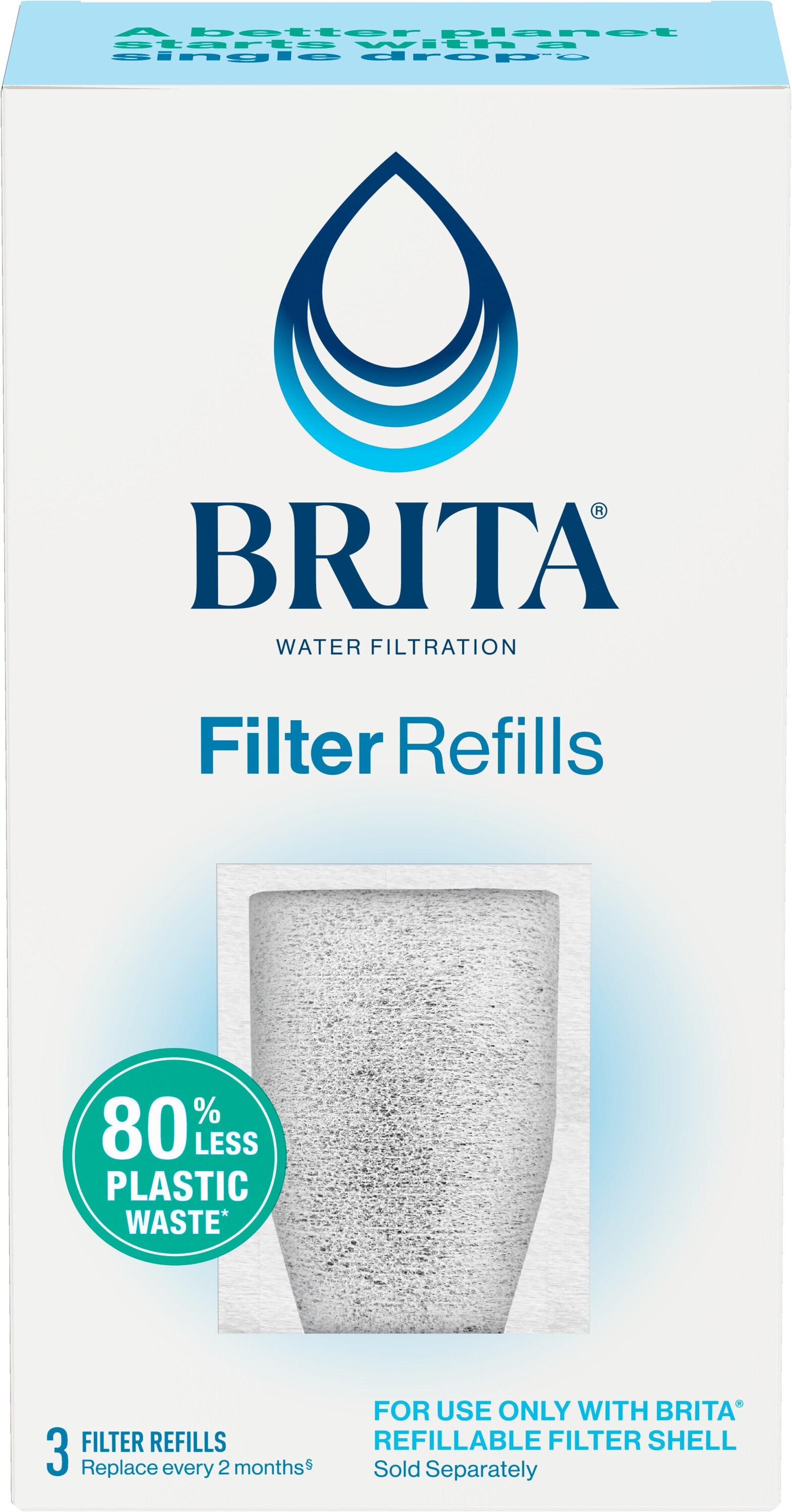 Brita Refillable Filter Starter Kit 3pk: Replacement Water Filters for Pitchers & Dispensers, Filters Chlorine