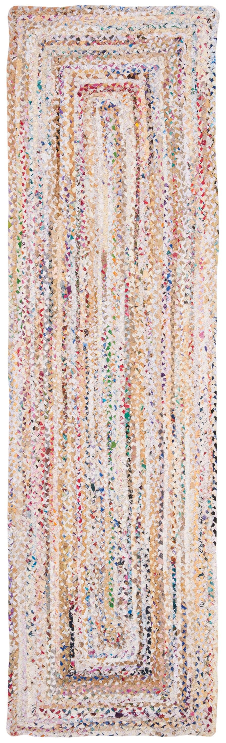 Braided BRD210 Hand Woven Runner Rug - Ivory/Multi - 2'3"x6' - Safavieh.