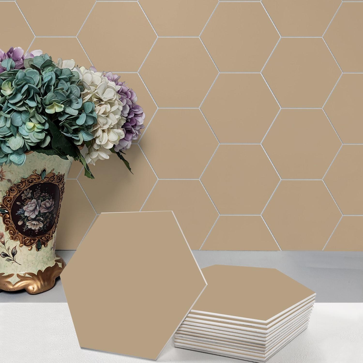 Bex 6" x 6.9" Hexagon Stone Composite Peel & Stick Wall Tile