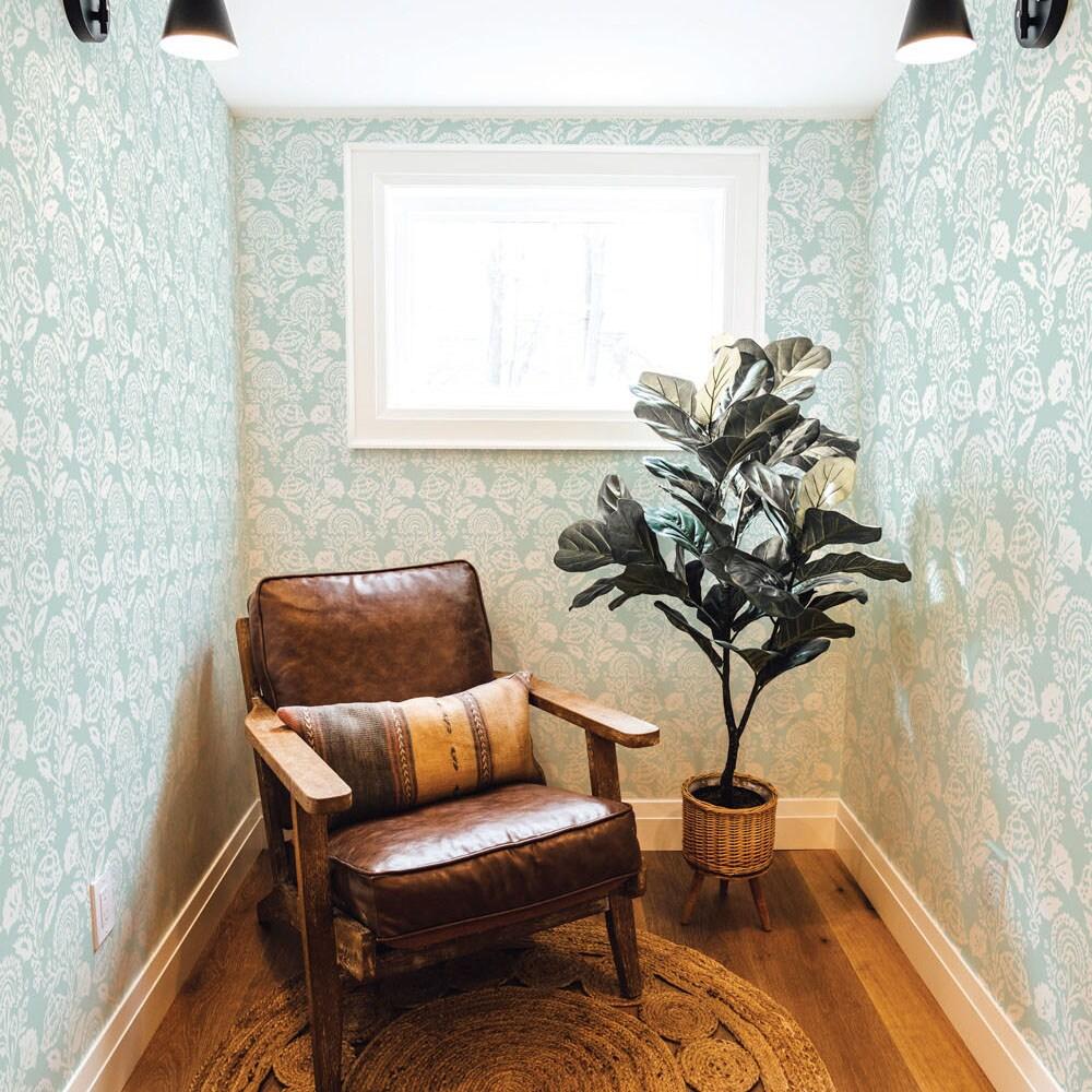 Tempaper & Co.® Floral Damask Removable Peel and Stick Wallpaper, Mint, 28 sq. ft.: Self-Adhesive Vinyl, Botanical Pattern