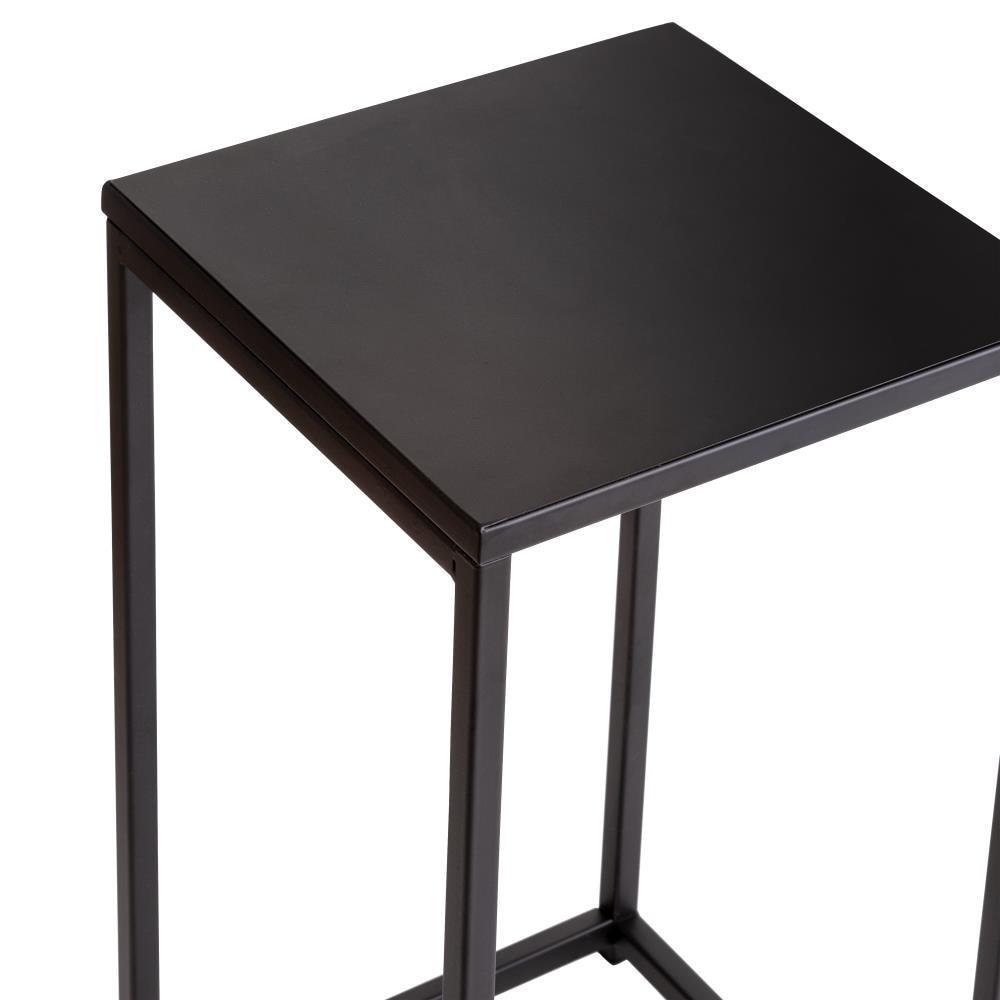 Honey-Can-Do Steel Nesting Square Side Tables, Black (Set of 2)