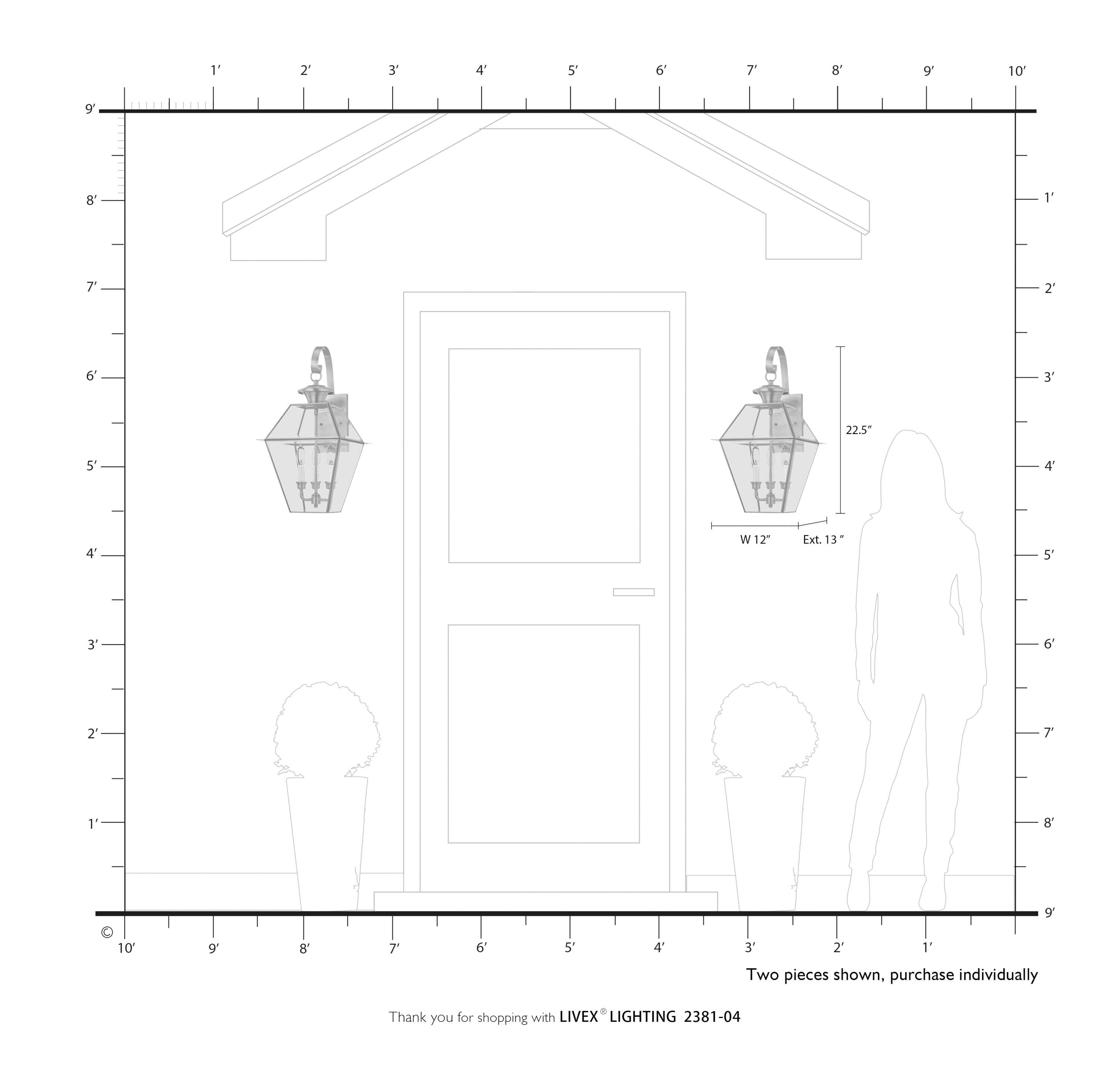 Livex Lighting Westover 3 - Light Wall Light in  Black