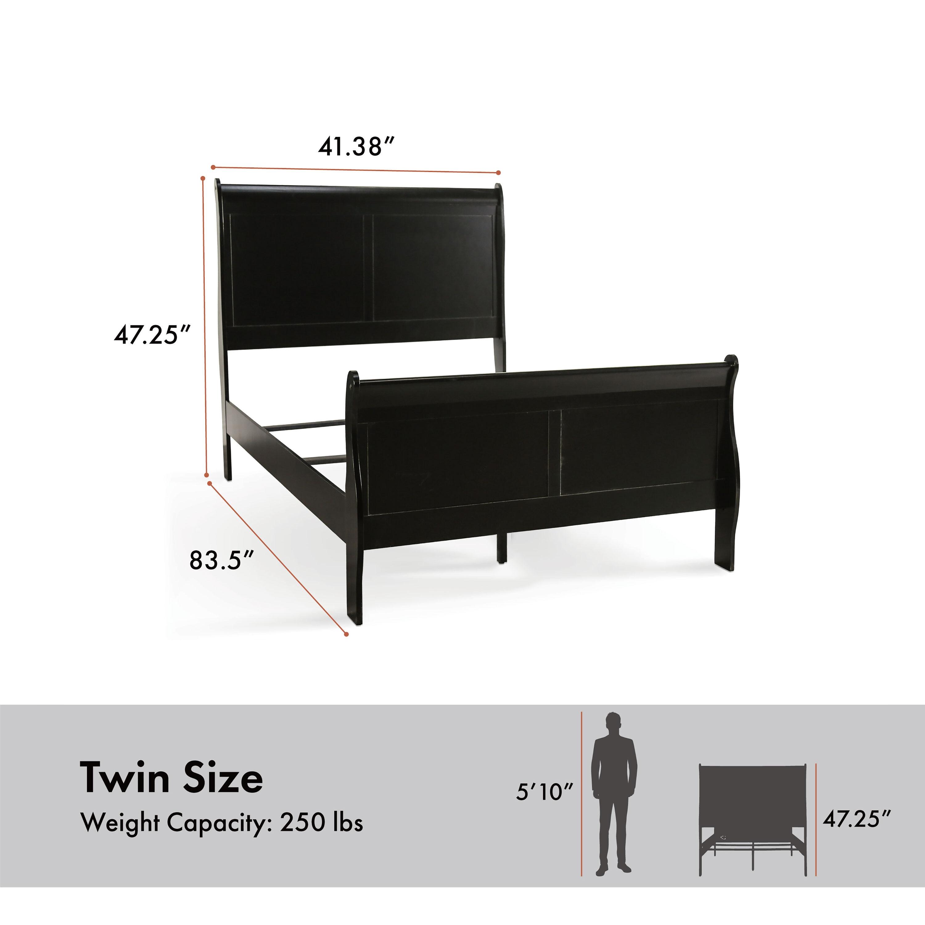 Furniture of America Toni Transitional Solid Wood Panel Twin Bed in Black