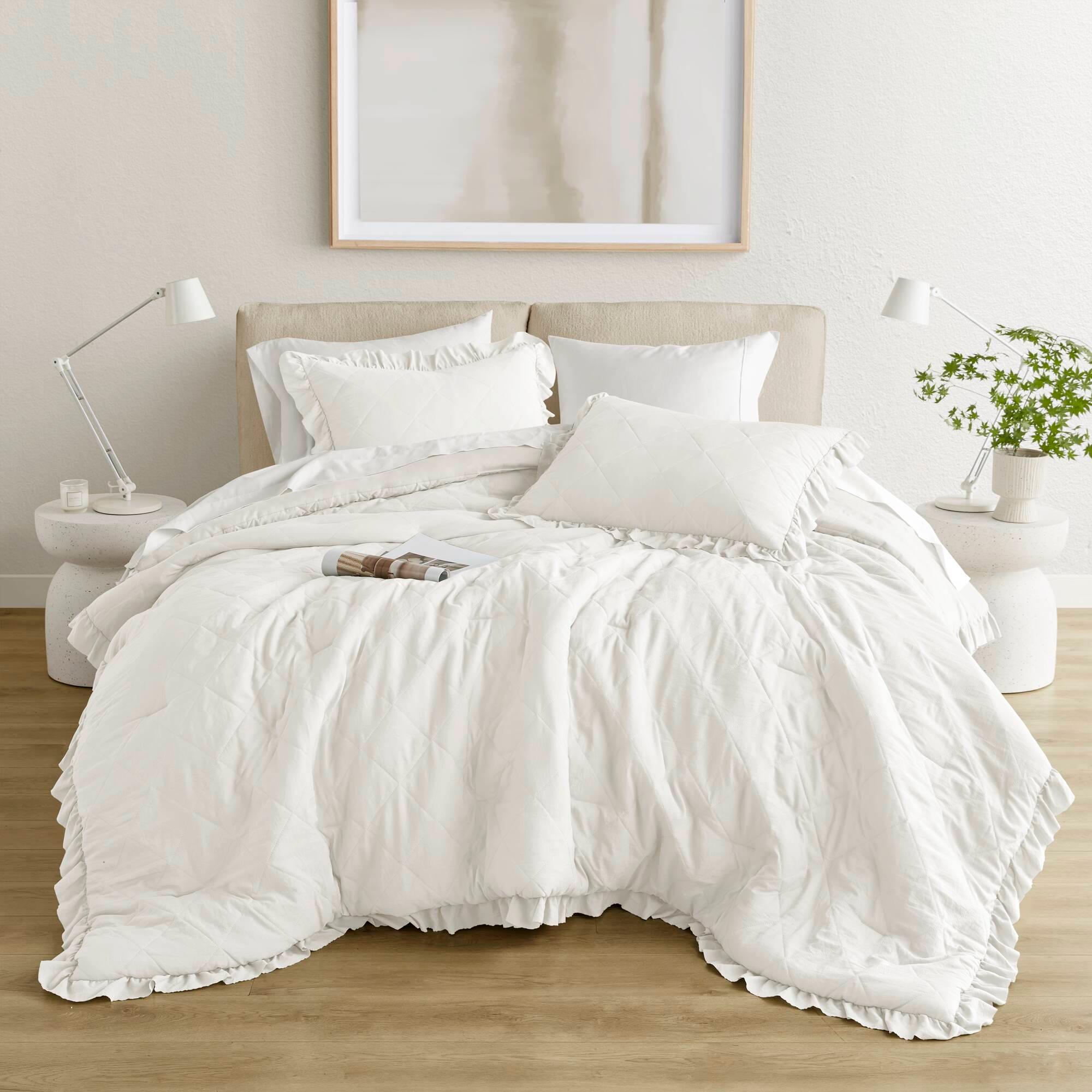 Ivory King Microfiber Shabby Chic Comforter Set