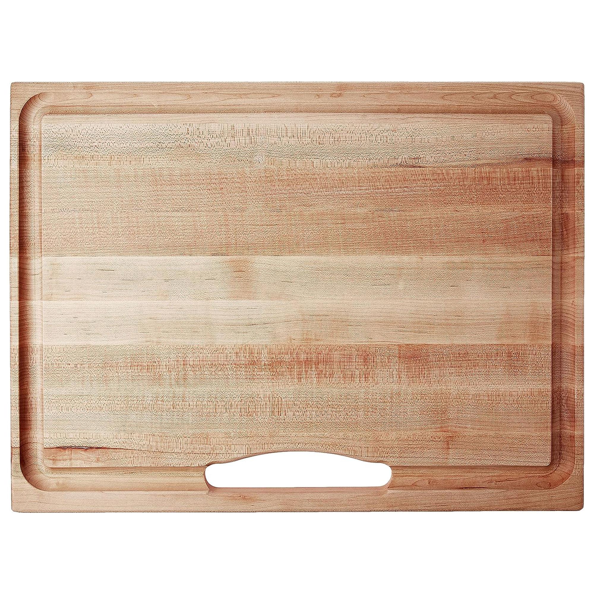John Boos Boos Block Newton Prep Master Reversible Wood Cutting Board with Juice Groove and Pan, 2.25-Inch Thickness, 24" x 18" x 2 1/4", Maple