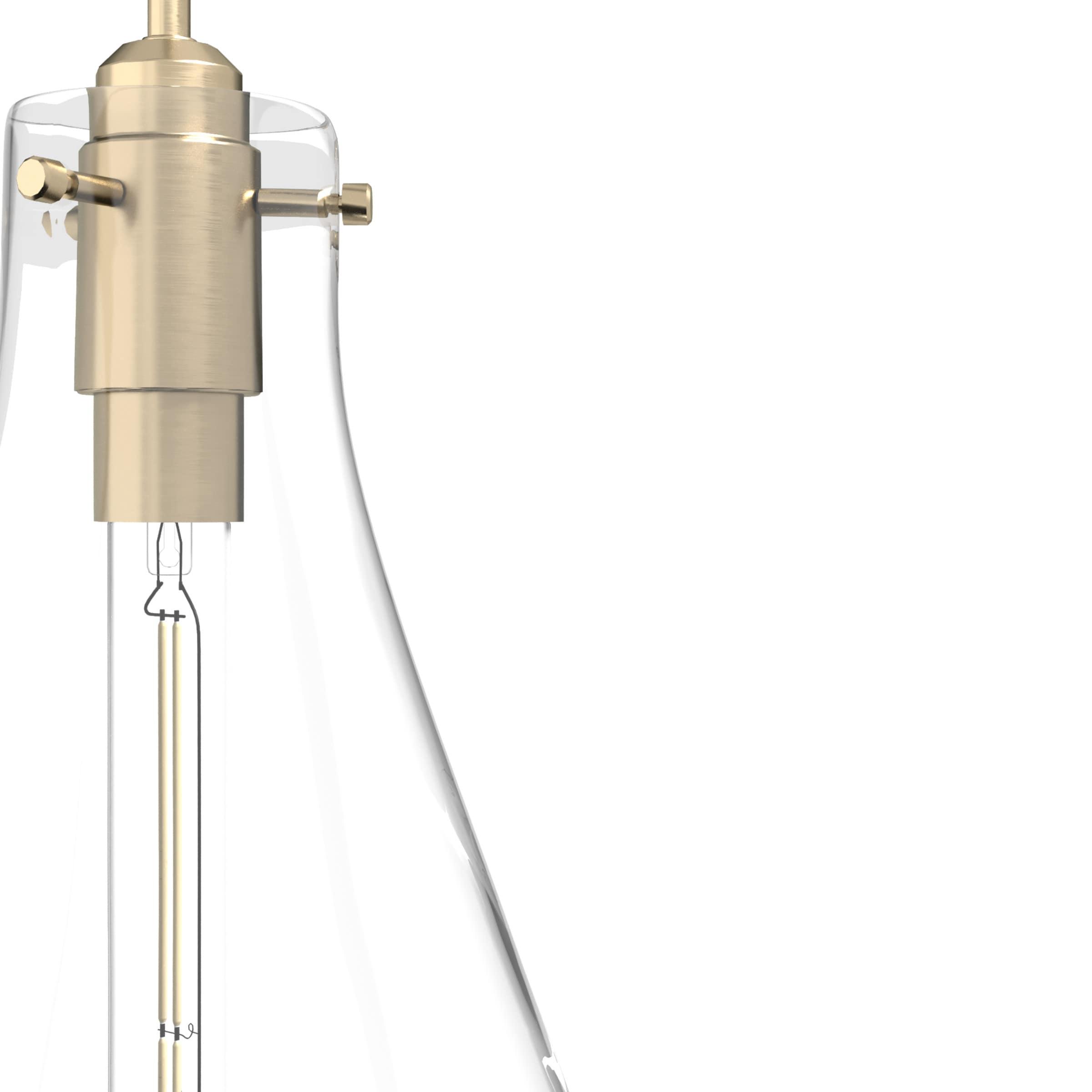 Hunter - Lundin 1-light Alturas Gold, Medium Size Pendant Light, Dimmable, Formal Style, Teardrop Shaped, for Bedrooms, Kitchens, Dining, Living Rooms - 19564