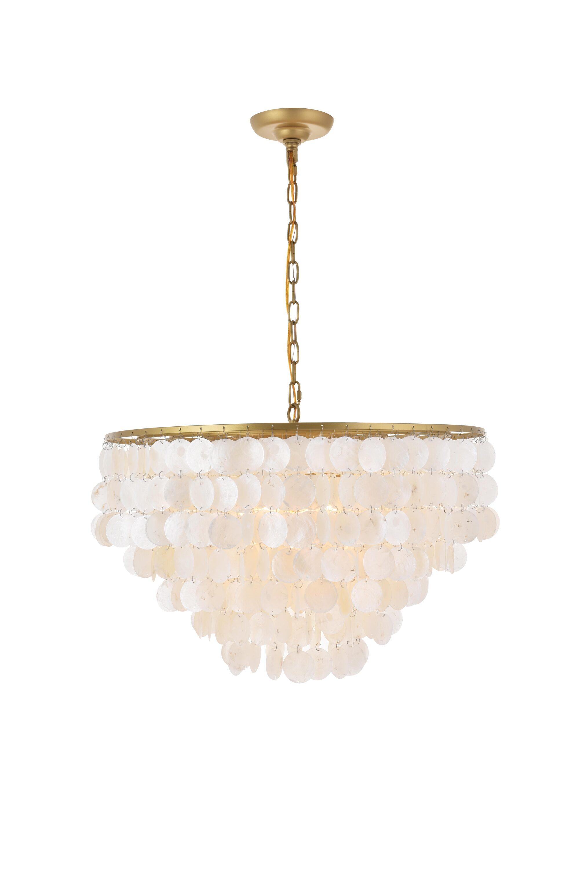 Elegant Lighting Selene 6 light Brass Pendant