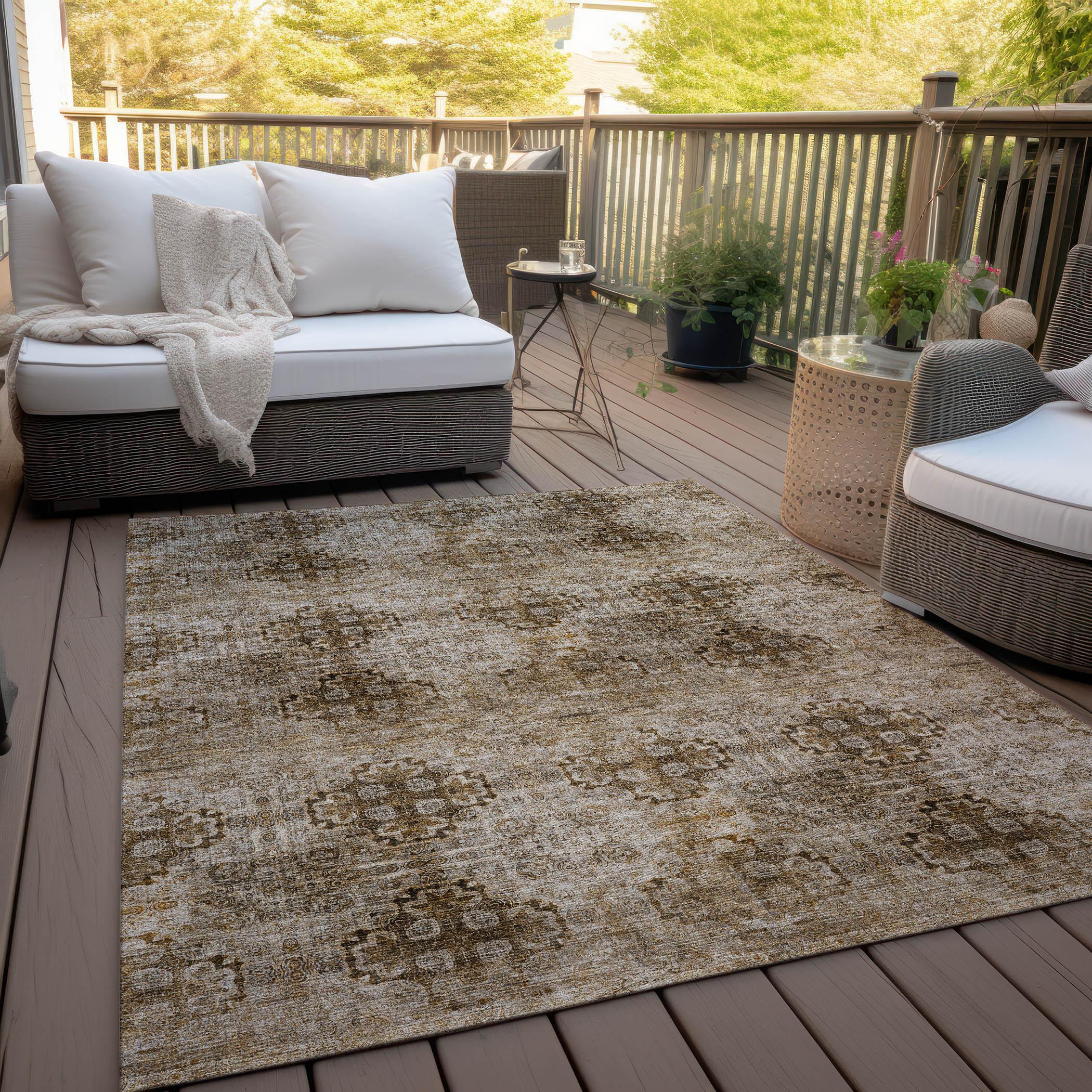 Addison Rugs Chantille ACN557 Taupe 5' x 7'6" Indoor Outdoor Area Rug, Easy Clean, Machine Washable, Non Shedding, Bedroom, Living Room, Dining Room, Kitchen, Patio Rug