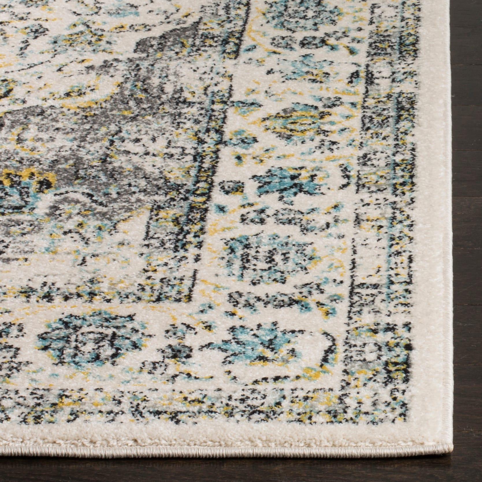 Evoke EVK220 Power Loomed Area Rug - Grey/Gold - 5'3"x7'6" - Safavieh.
