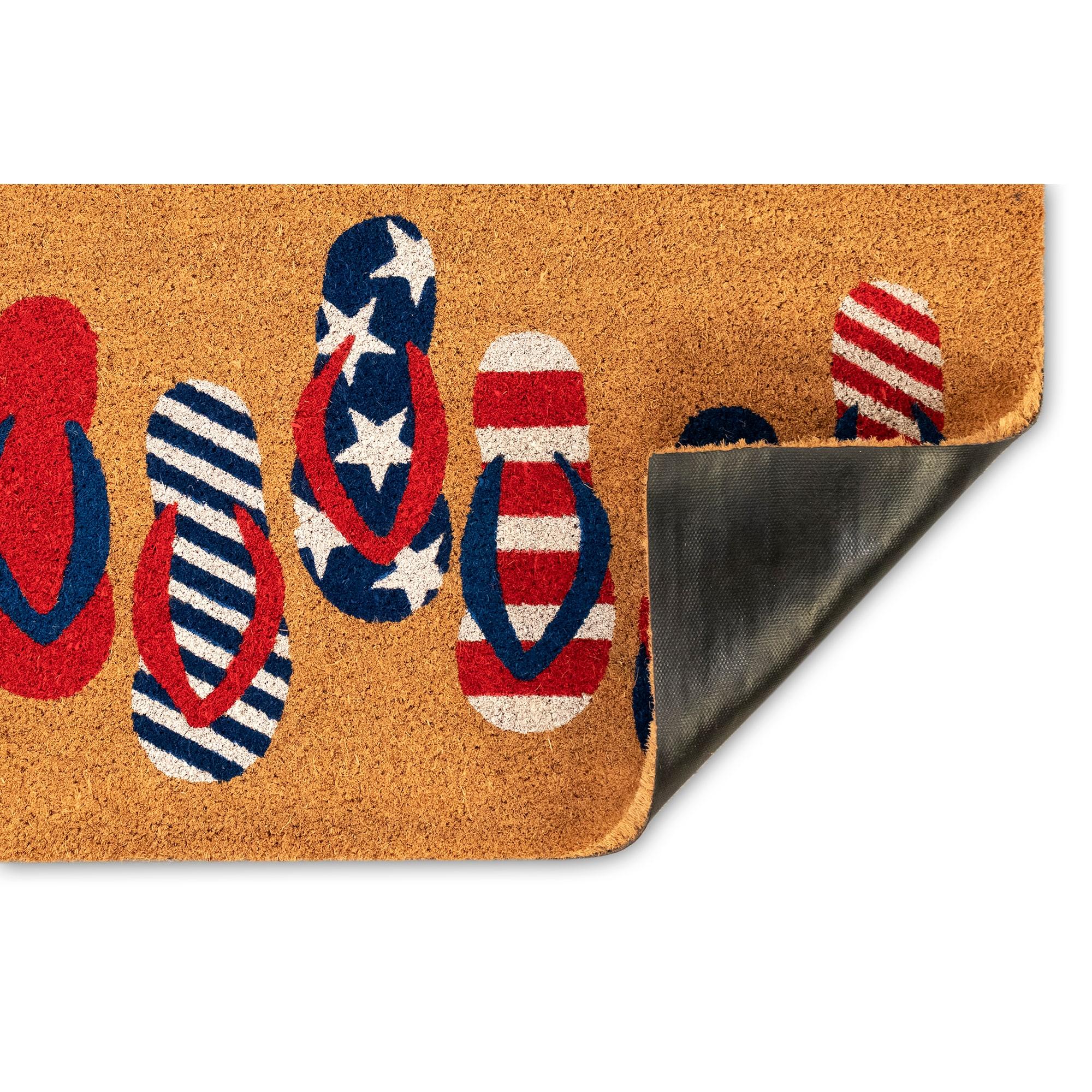 Patriotic Flip Flops Coir Outdoor Doormat 2' x 3'