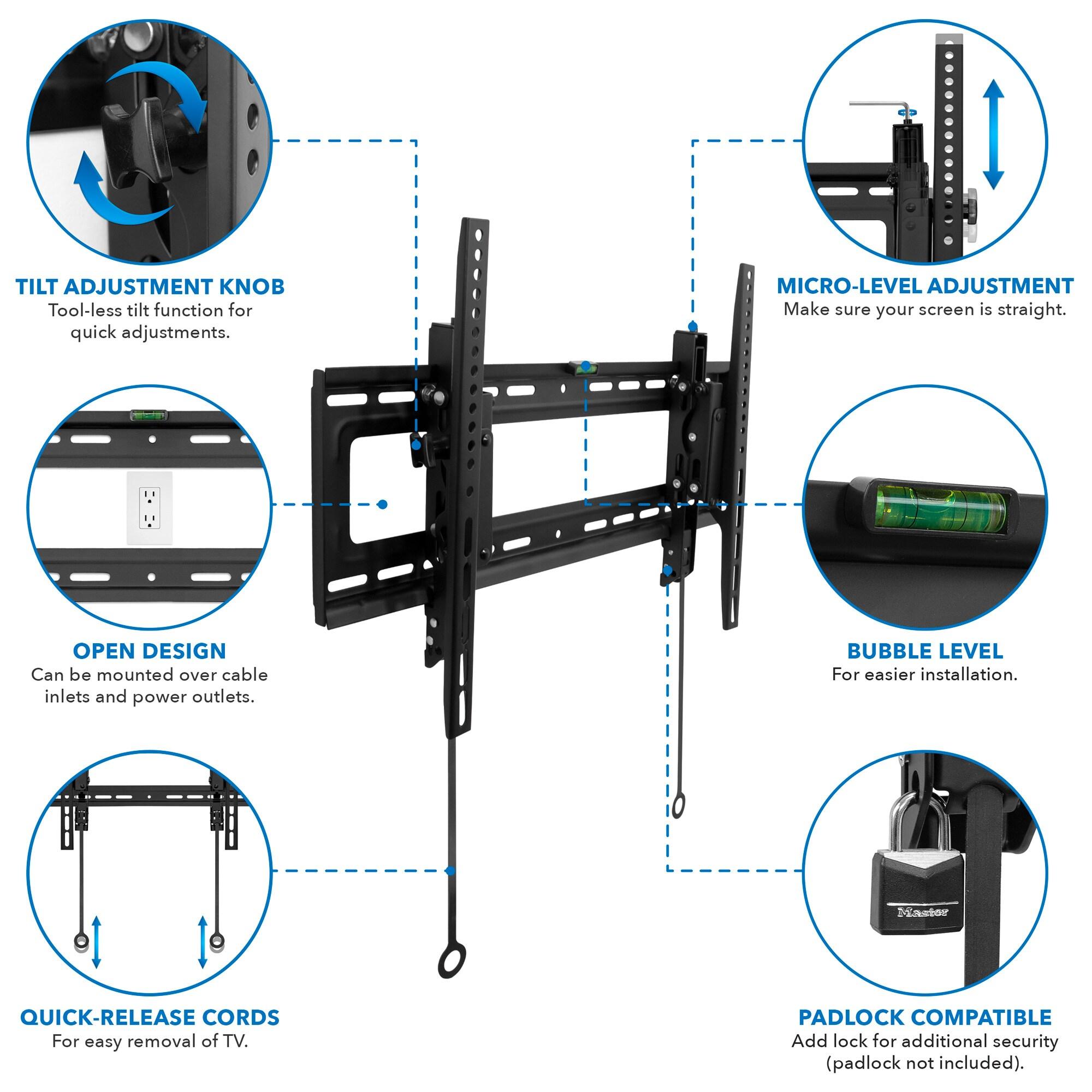 Mount-it Mount-It Advanced Tilt TV Wall Mount | Full Tilting Extendable Mounting Bracket Fits 37" - 80" TVs