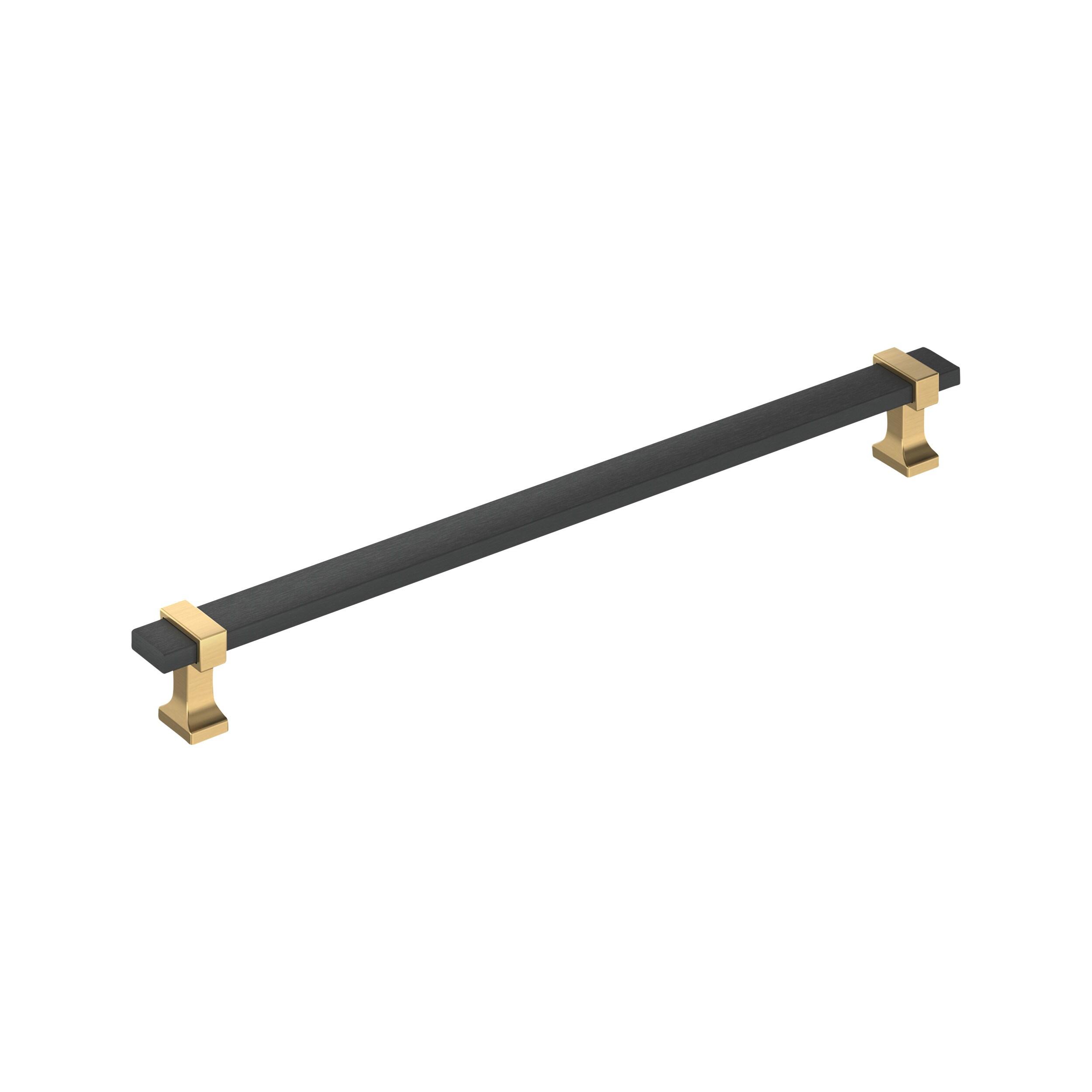 Amerock Overton 10-1/16 inch (256mm) Center-to-Center Brushed Matte Black/Champagne Bronze Cabinet Pull