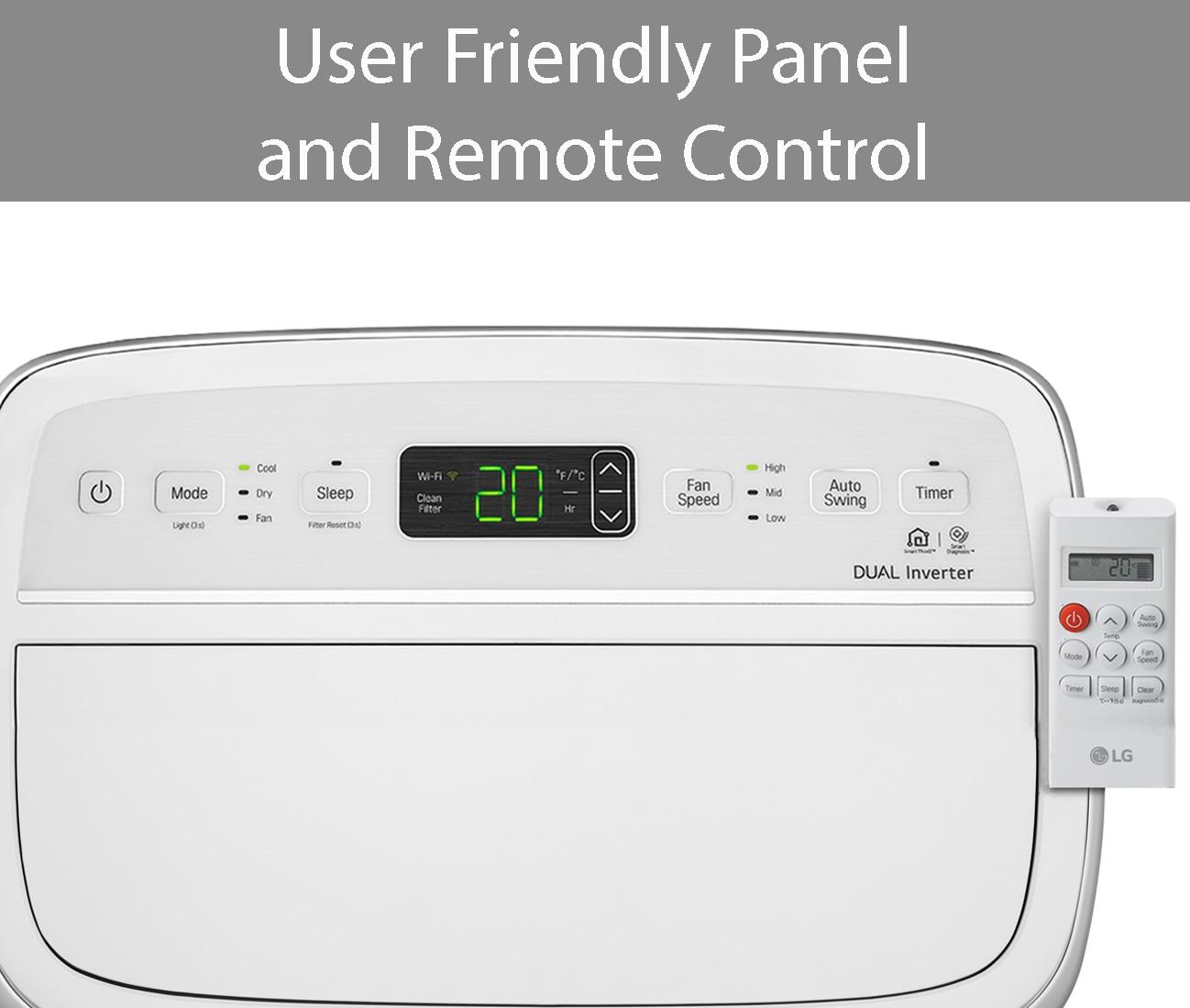 115V Dual Inverter Portable Air Conditioner with Wi-Fi Control in White for Rooms up to 450 Sq. Ft.