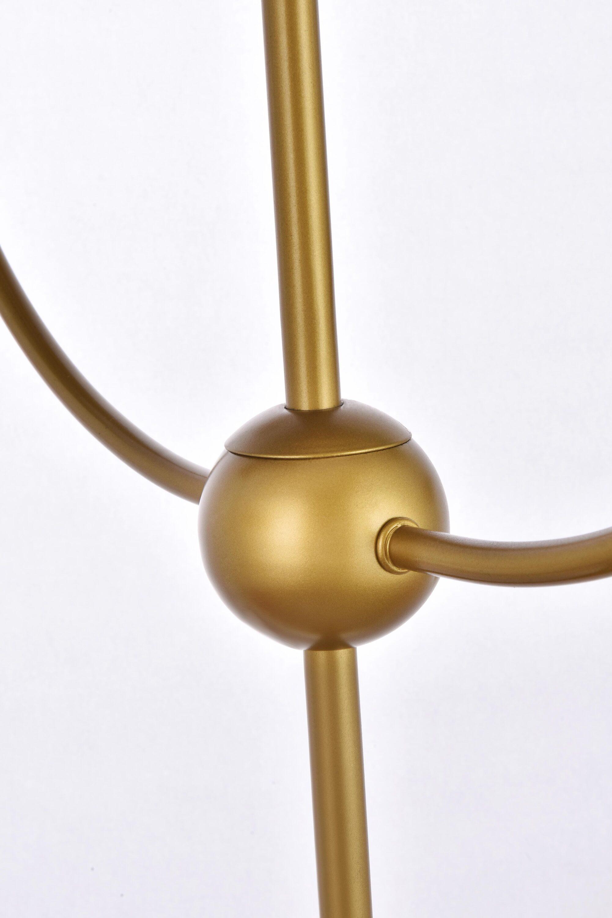 Elegant Lighting Lennon 31.5 inch pendant in brass with clear shade