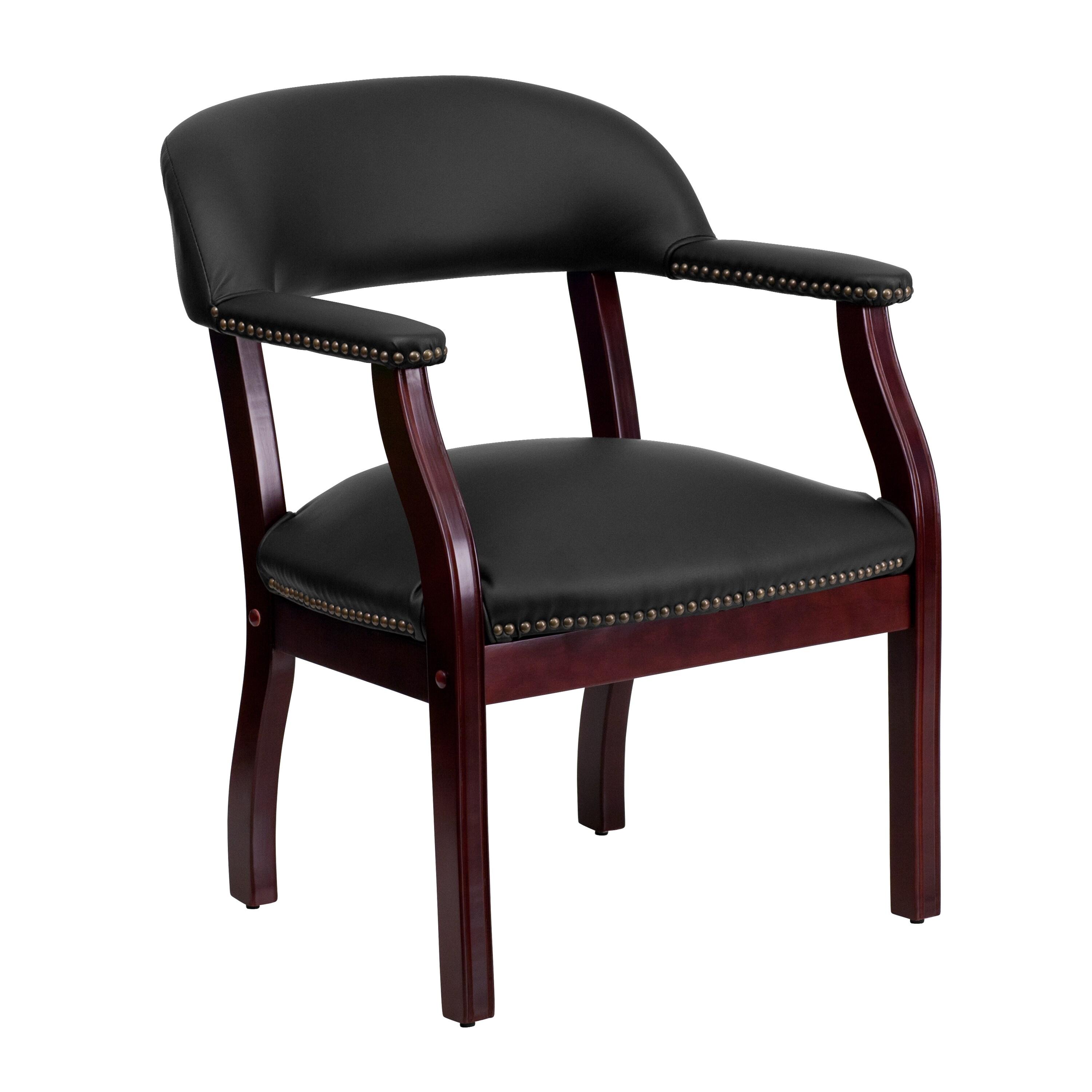 Flash Furniture Black LeatherSoft Conference Chair with Accent Nail Trim