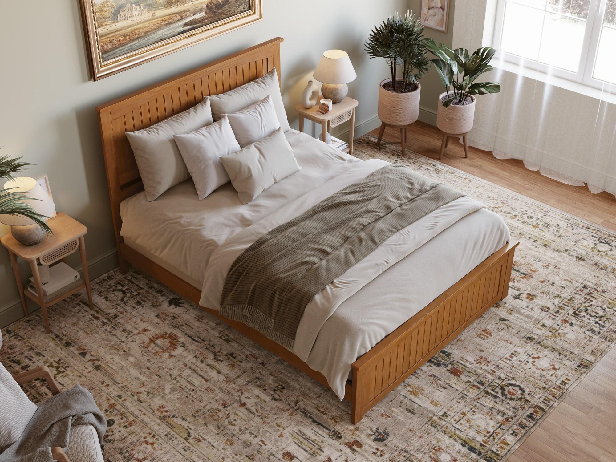 AFI Furnishings Nantucket Low Profile Solid Wood Platform Bed with Matching Footboard