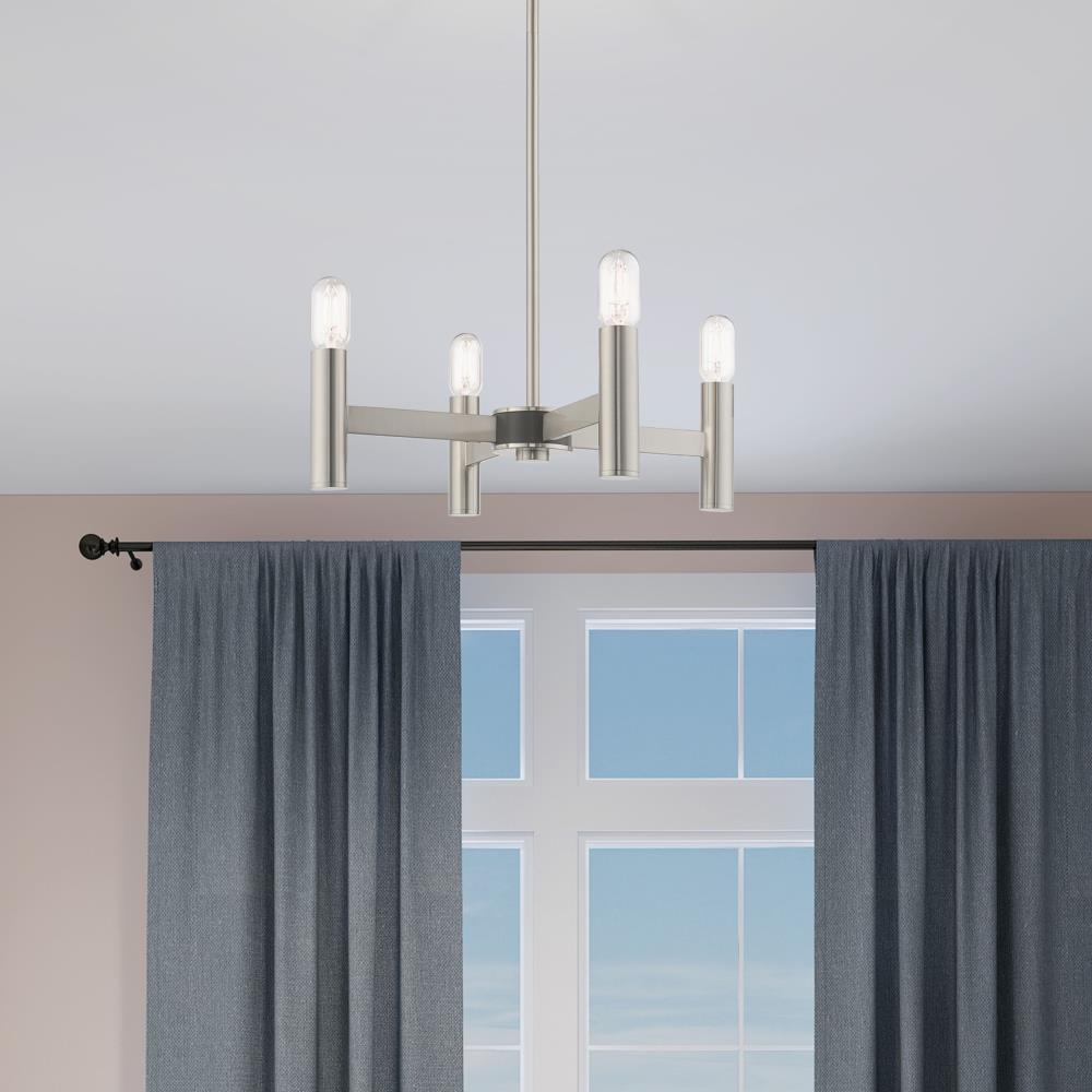 Livex Lighting Copenhagen 4 - Light Chandelier in  Brushed Nickel